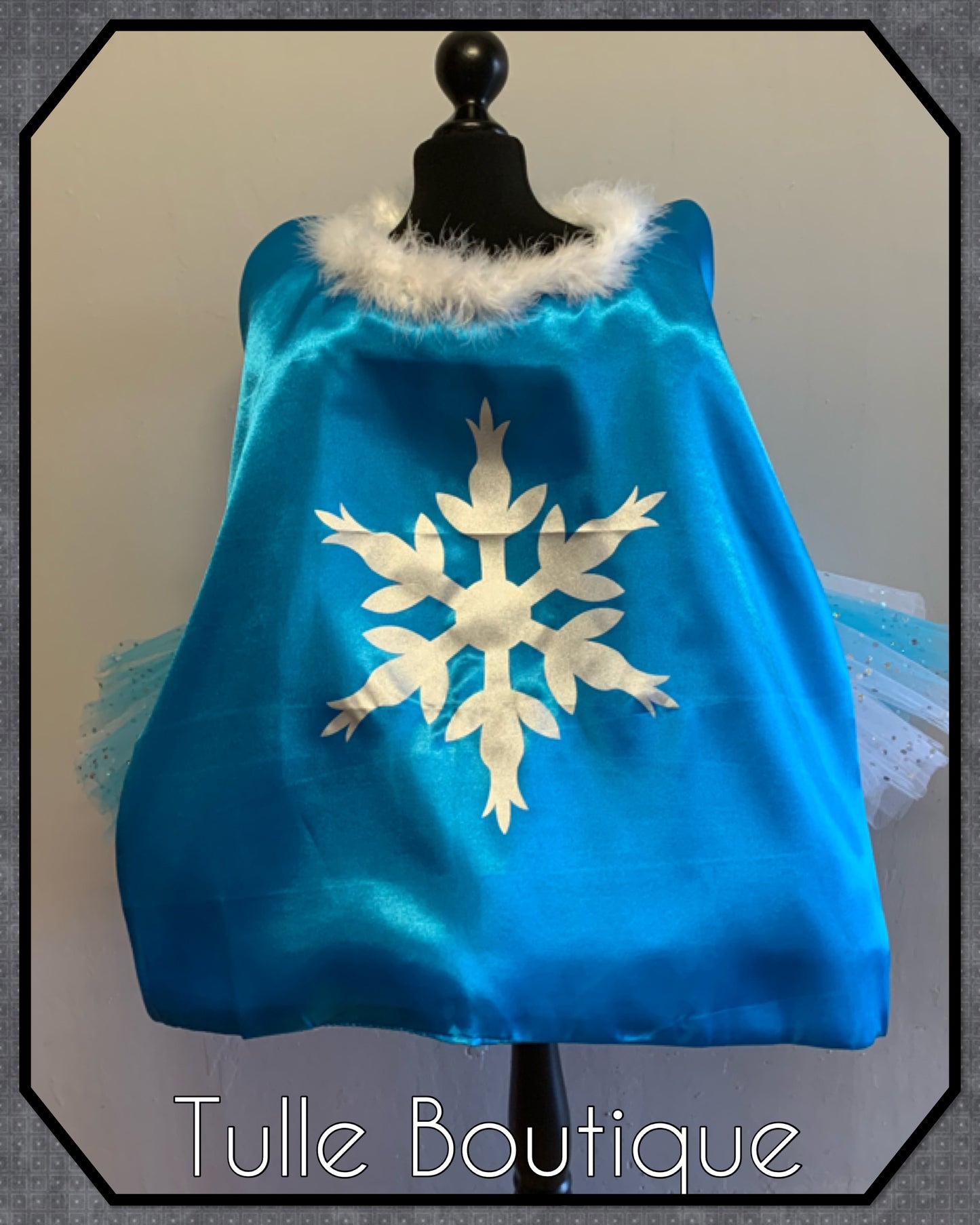 Frozen Elsa and Anna snowflake ballgown tutu dress and cape