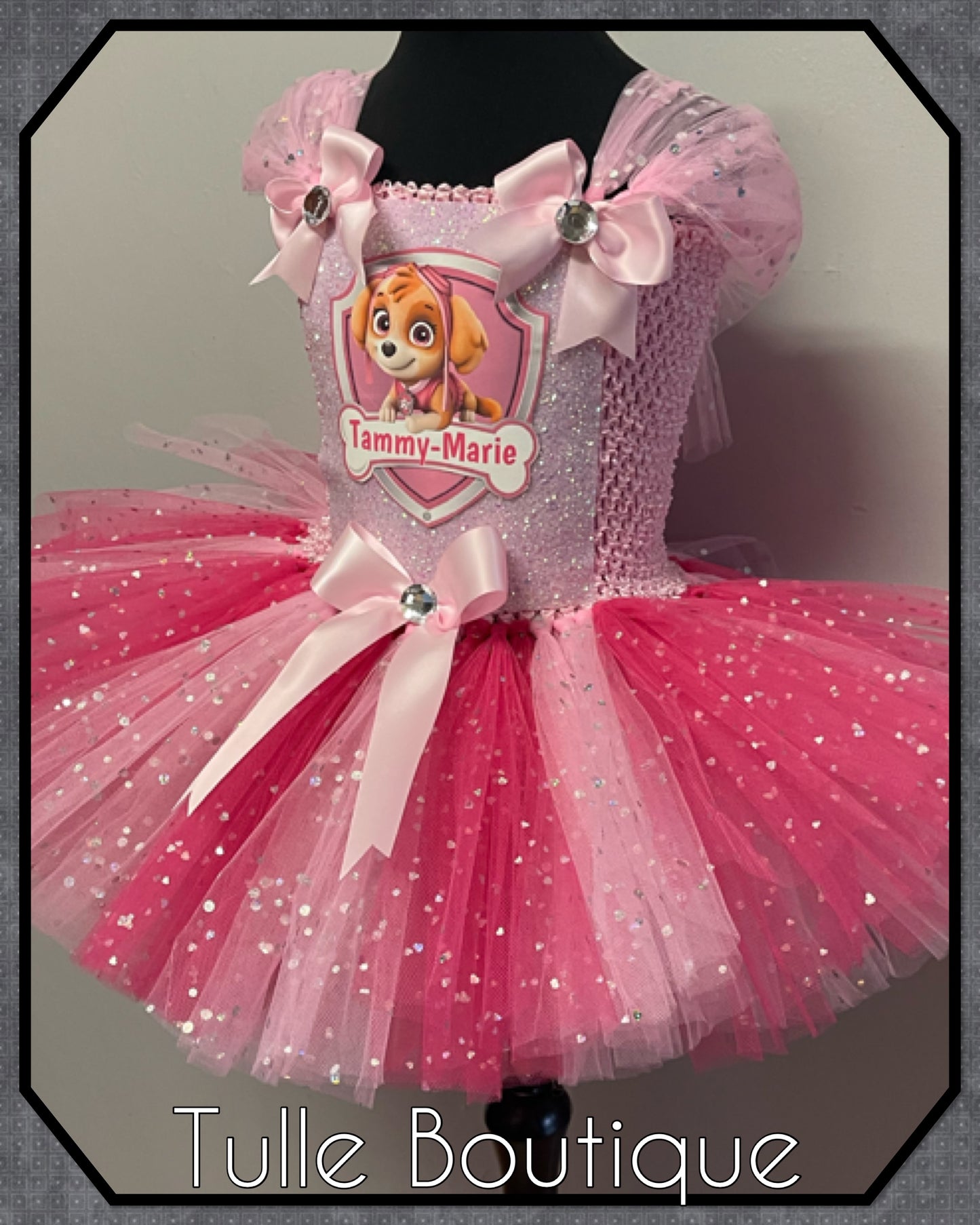 Paw patrol Skye princess birthday tutu dress