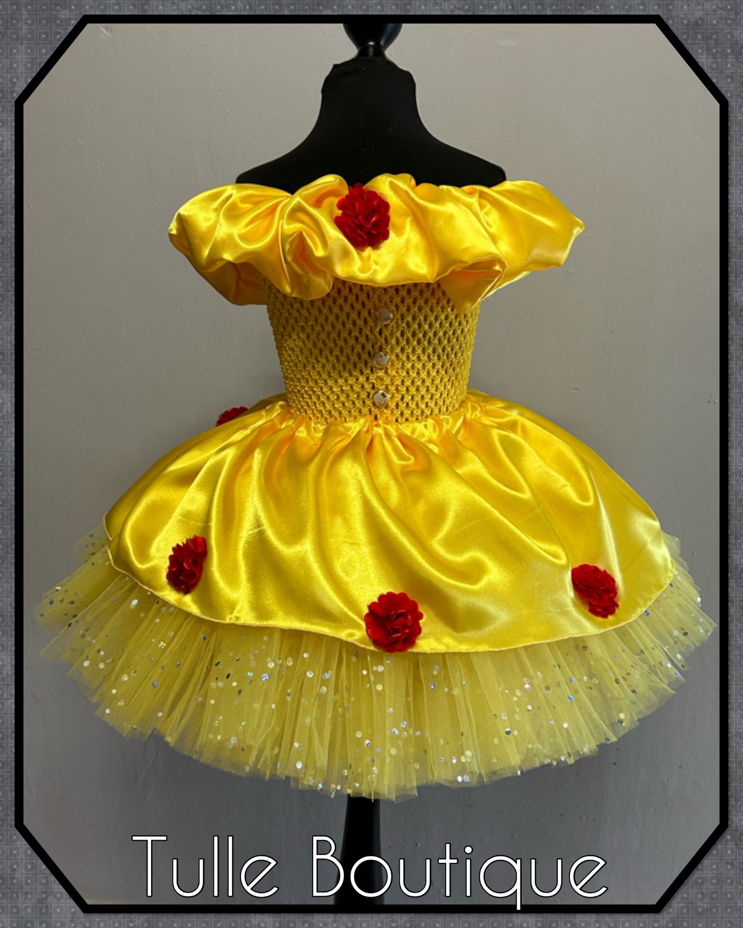 Beautiful princess Belle yellow ballgown tutu dress