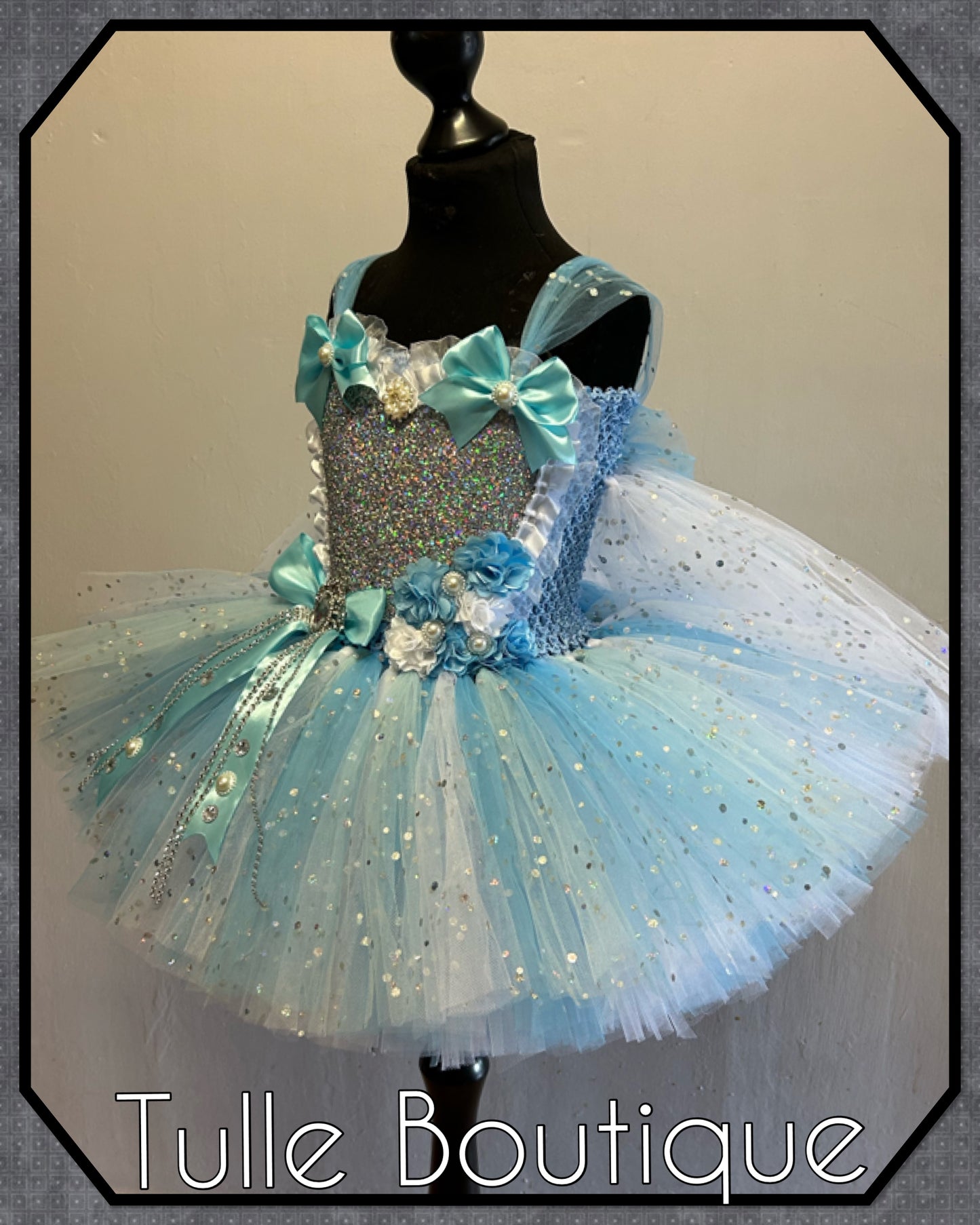 Girls Glitter Frozen Elsa birthday party princess tutu dress