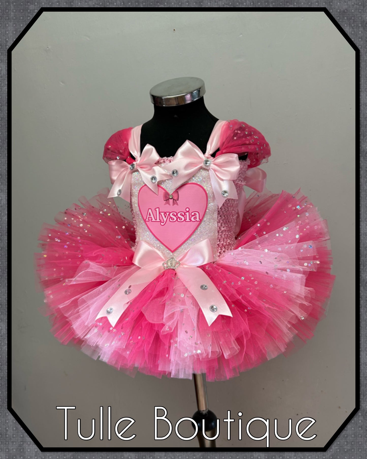 Girls toddlers personalised tutu dress birthday party outfit fancy dress costume