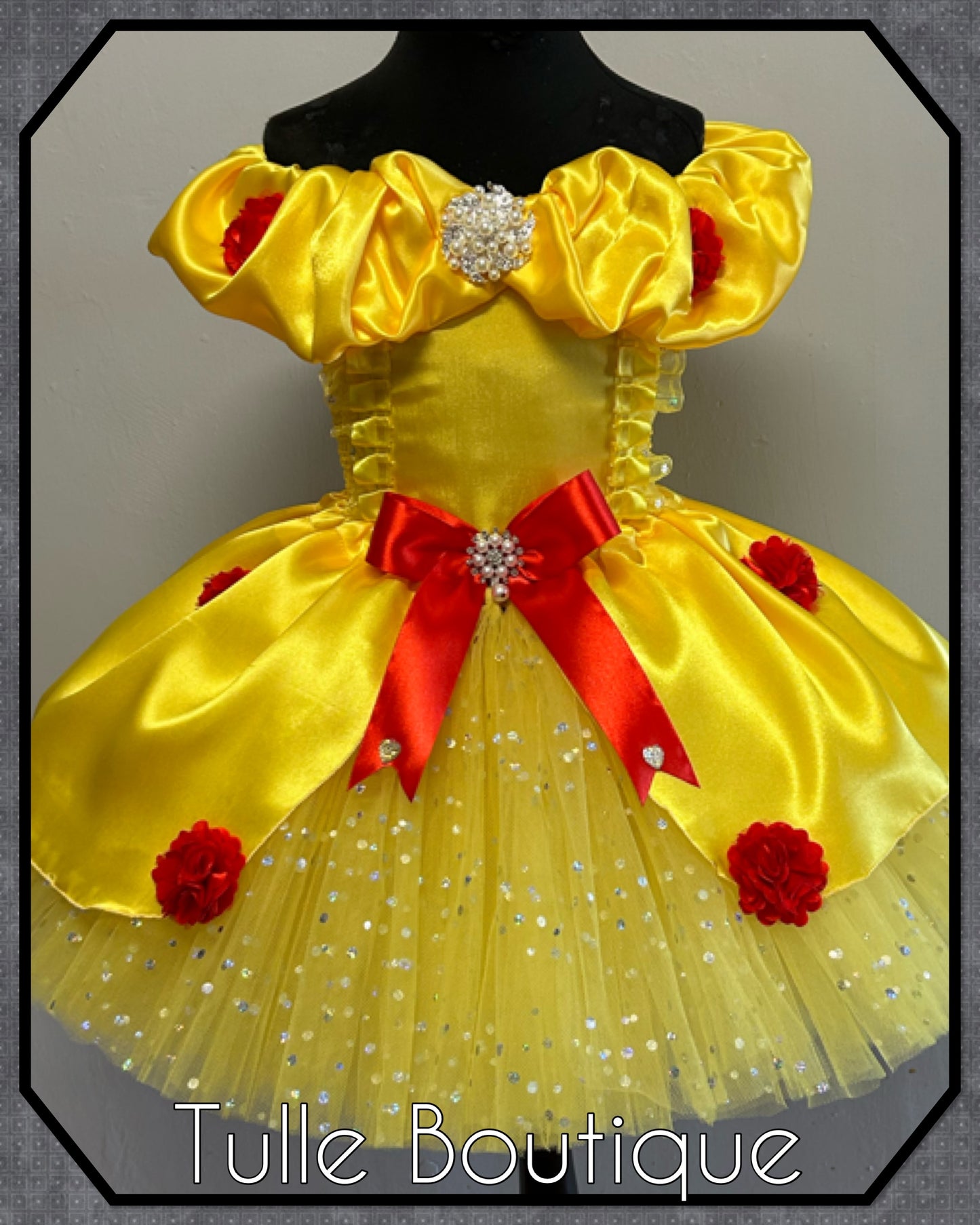 Beautiful princess Belle yellow ballgown tutu dress