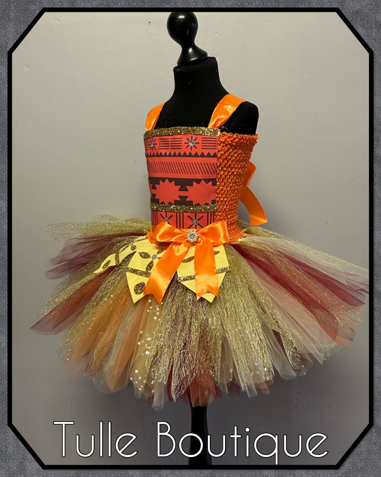 Hawaiian princess moana tutu birthday party dress