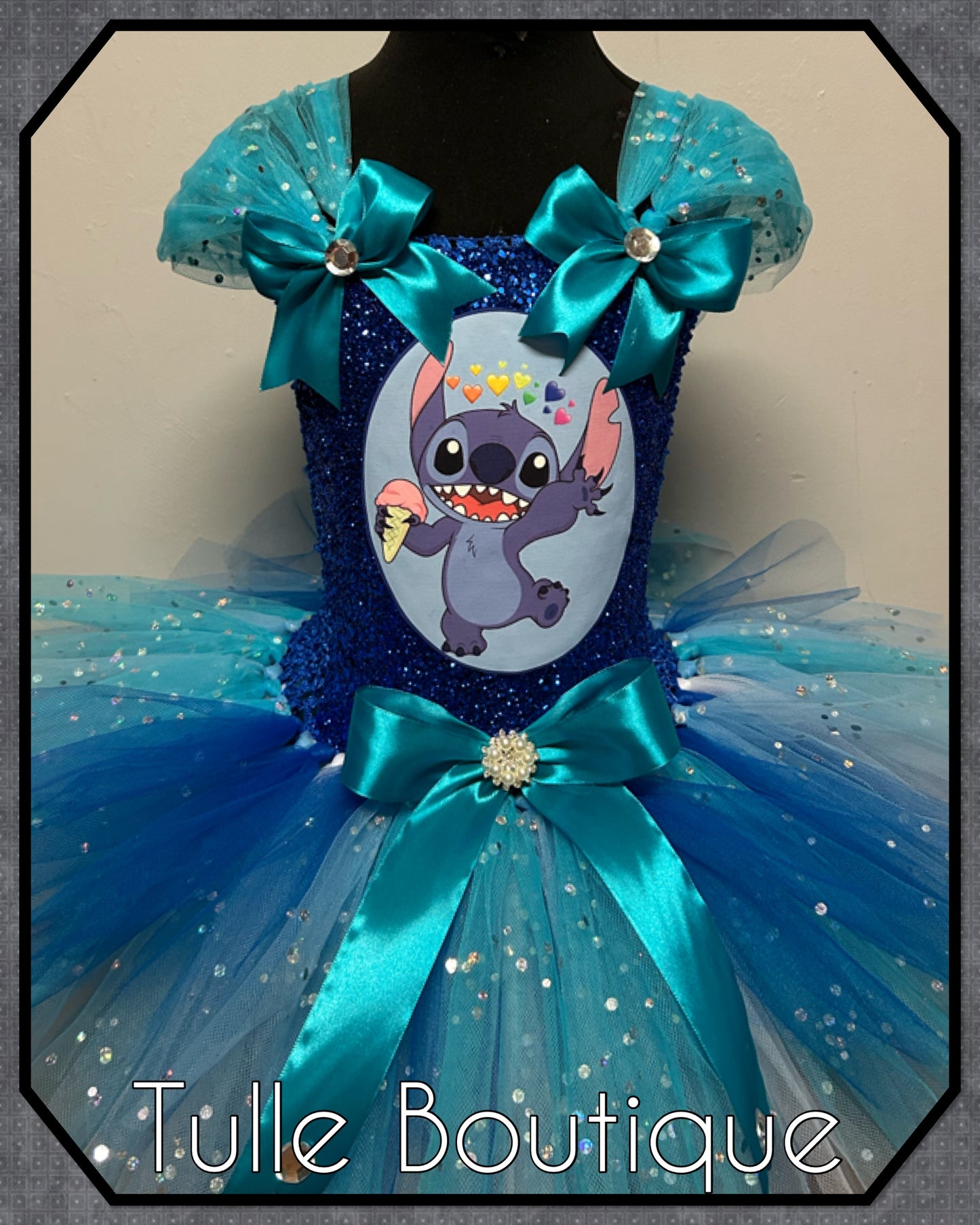 Girls Stitch birthday party tutu dress fancy dress costume