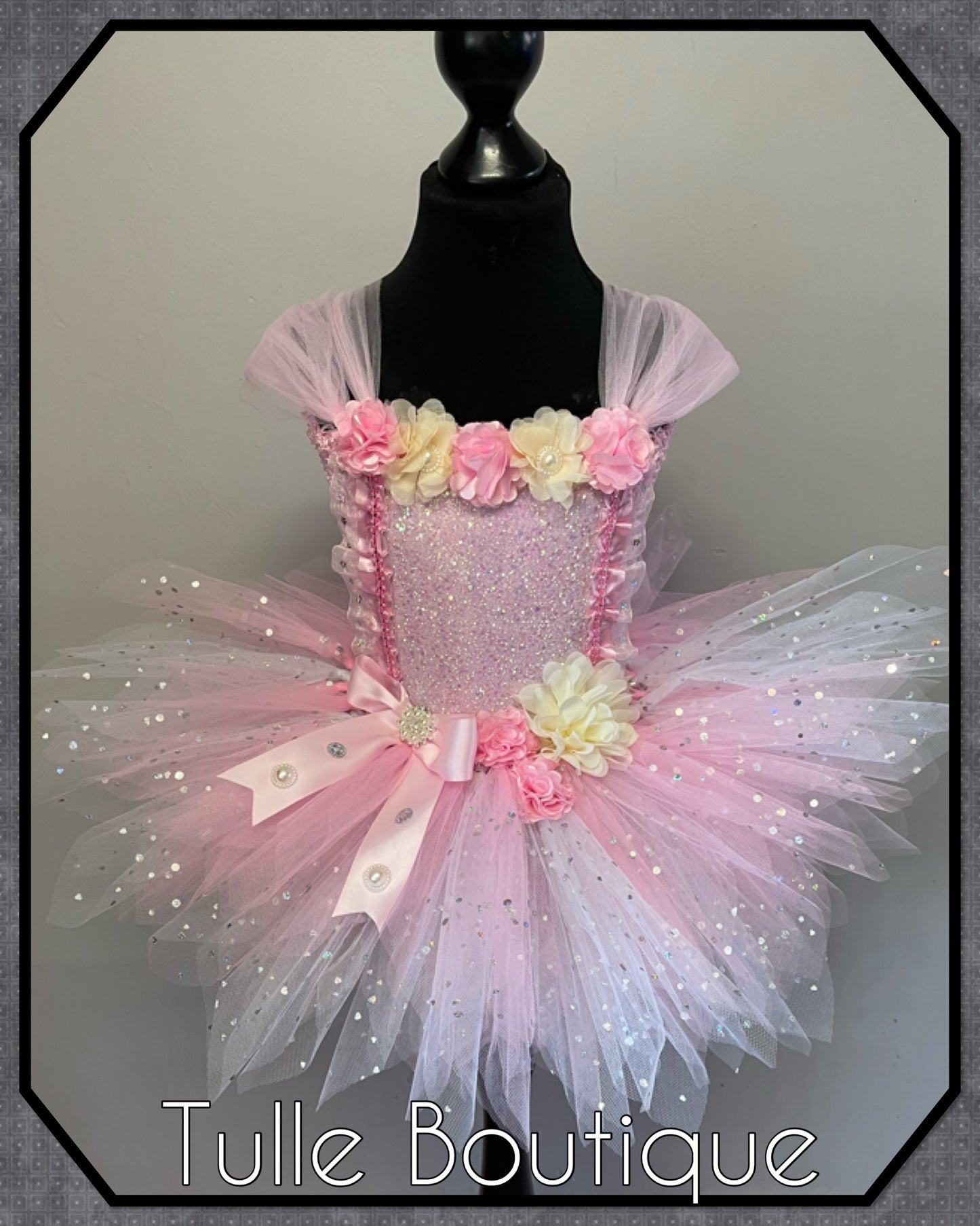 LILA.Girls toddlers Floral birthday party princess tutu dress