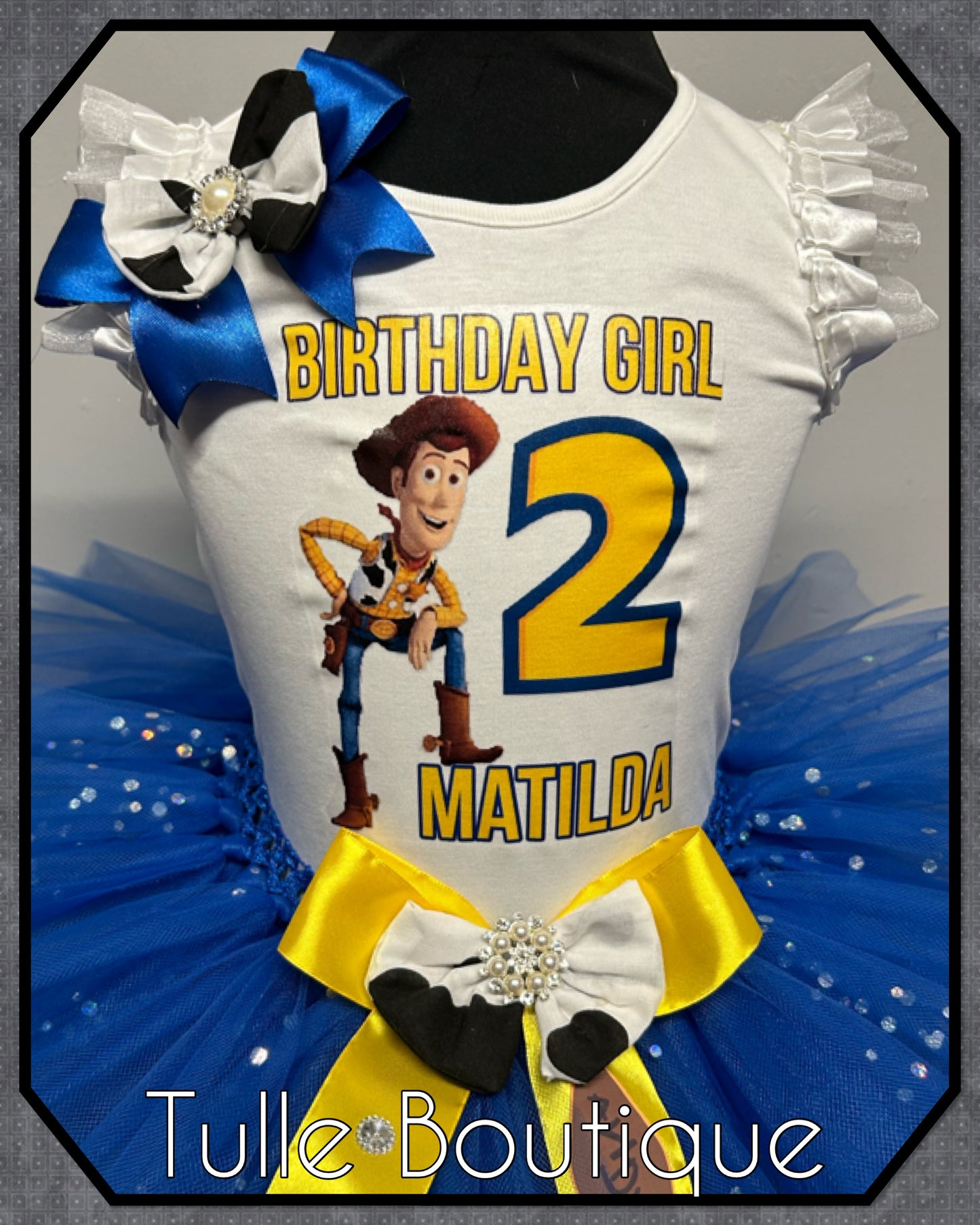Girls Toy Story Woody cowgirl T-shirt and tutu birthday party outfit tutu dress