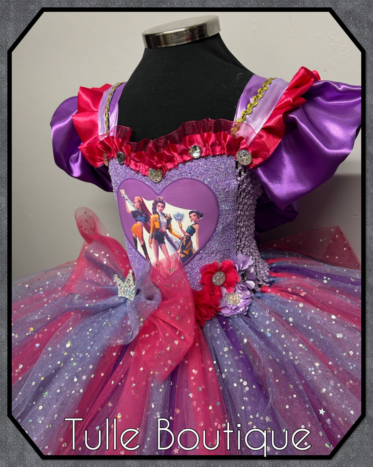 Girls K-Pop Demon Hunters princess ballgown tutu party dress up