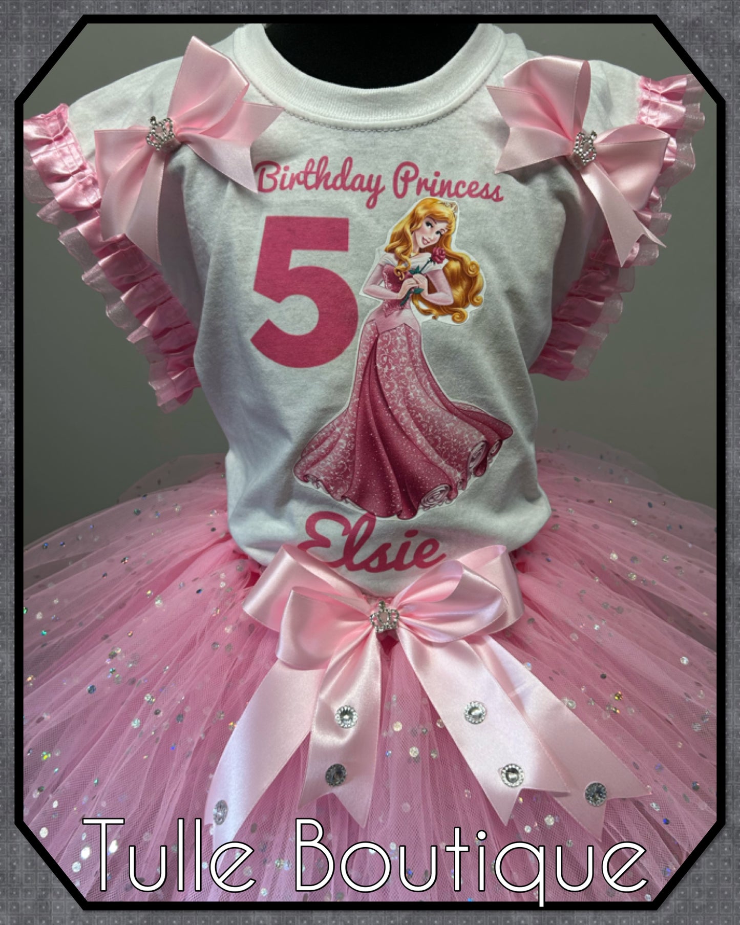 Princess Aurora sleeping beauty T-shirt and tutu birthday party outfit