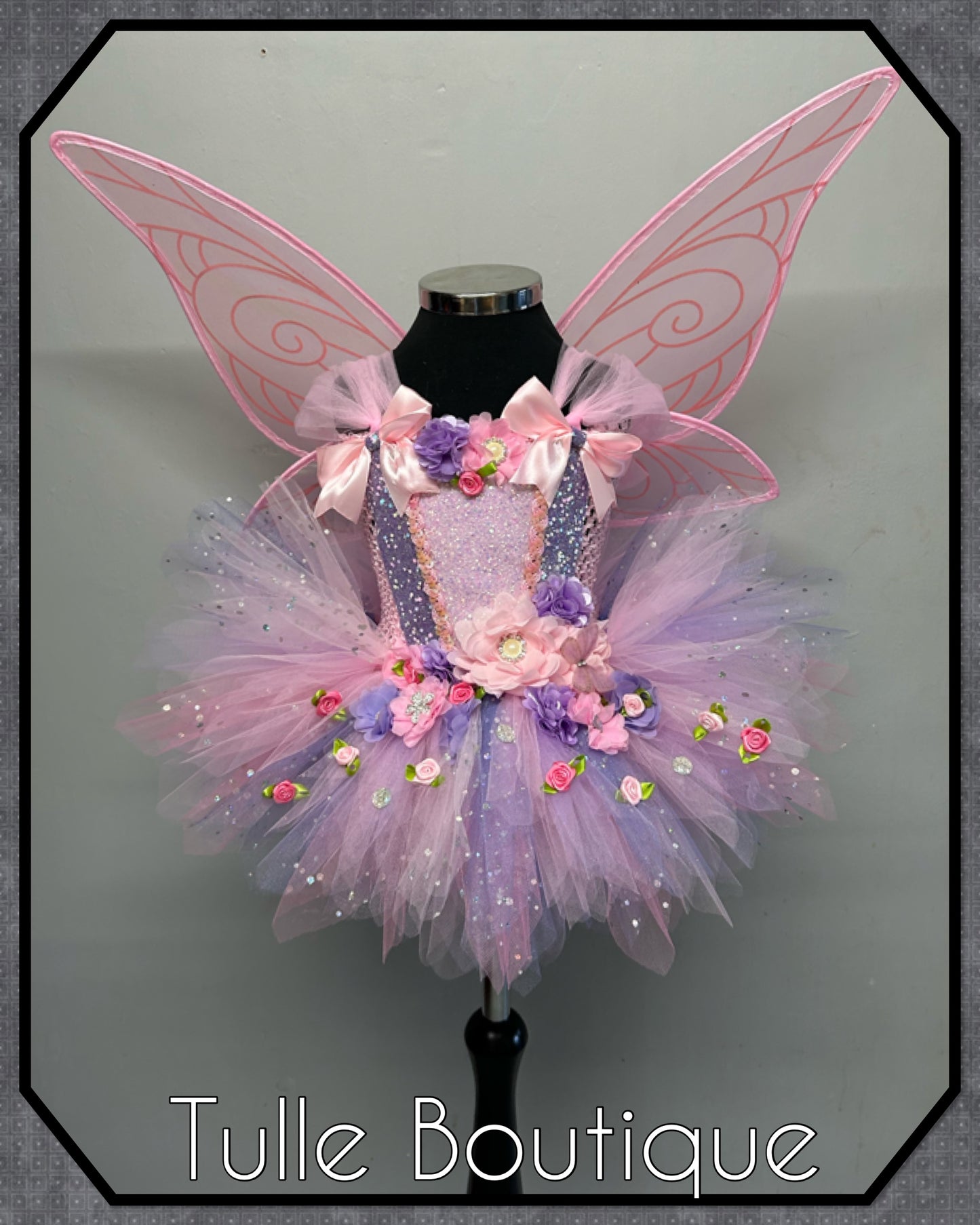 LANA. Girls toddlers pinks and lilac flower fairy princess tutu birthday party dress. Fairy first birthday.