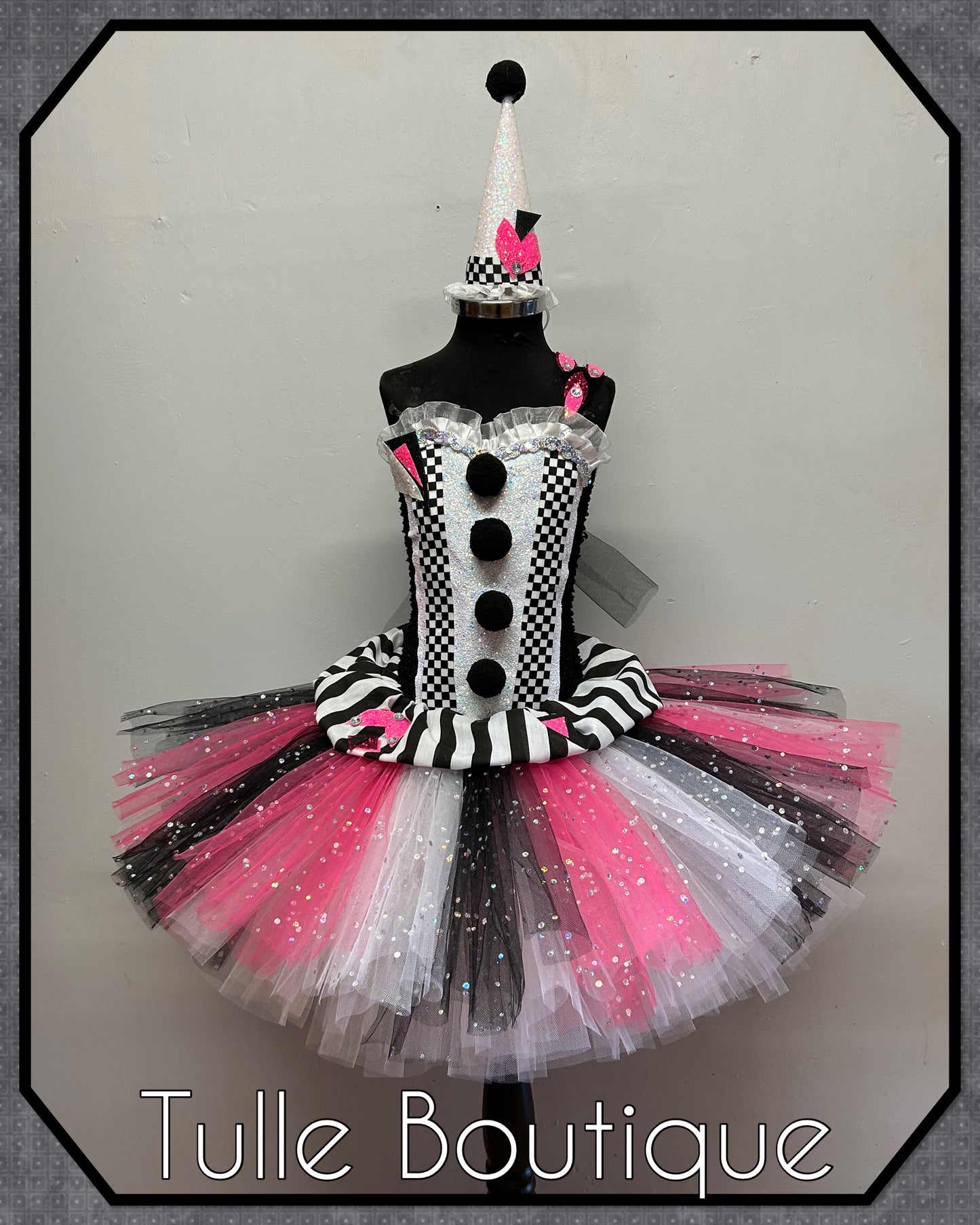 Girls Circus Clown costume world book day birthday tutu dress