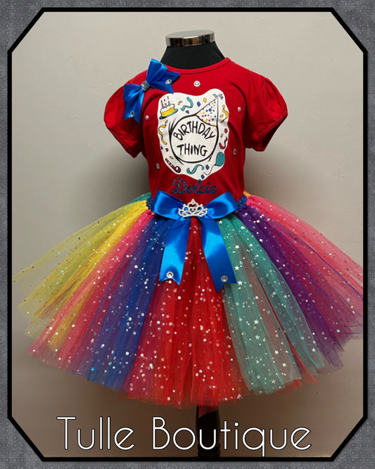 Girls Dr Seuss Birthday Thing party tutu fancy party outfit