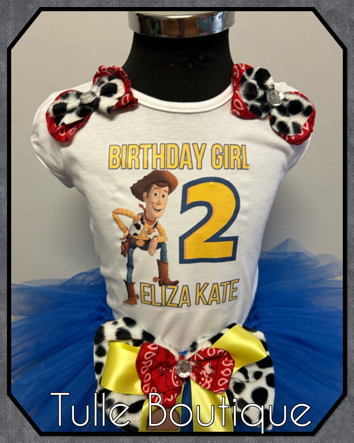 Girls Toy Story Woody cowgirl T-shirt and tutu birthday party outfit tutu dress