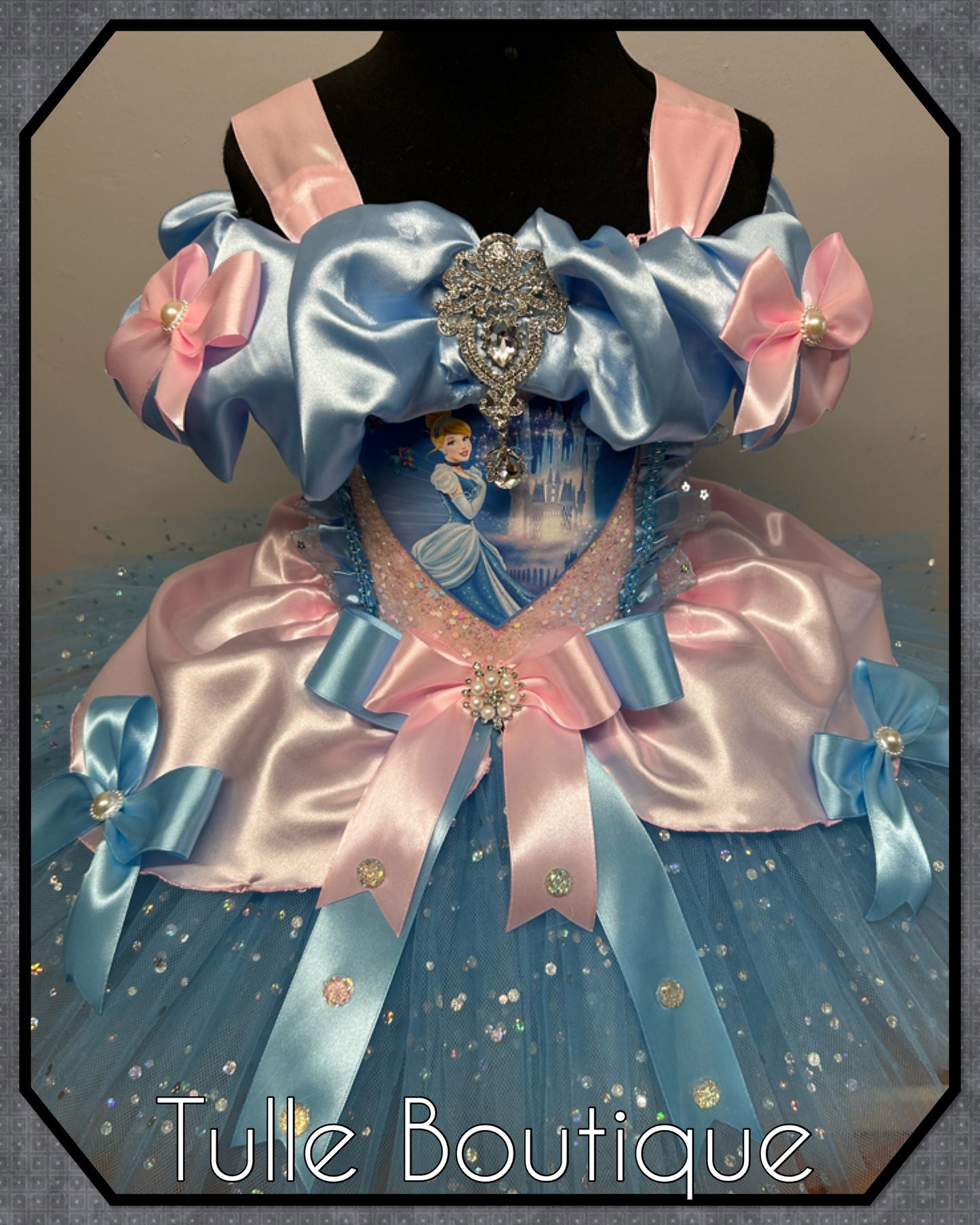 Cinderella princess pink and blue ballgown tutu dress