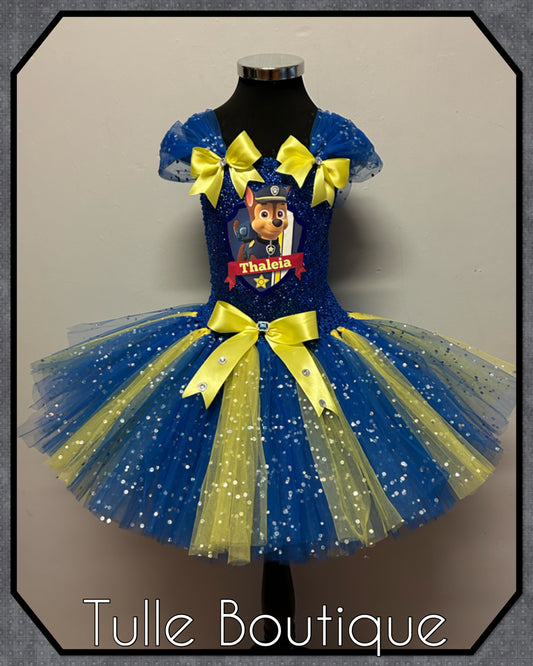 Girls Paw patrol Chase princess birthday partytutu dress