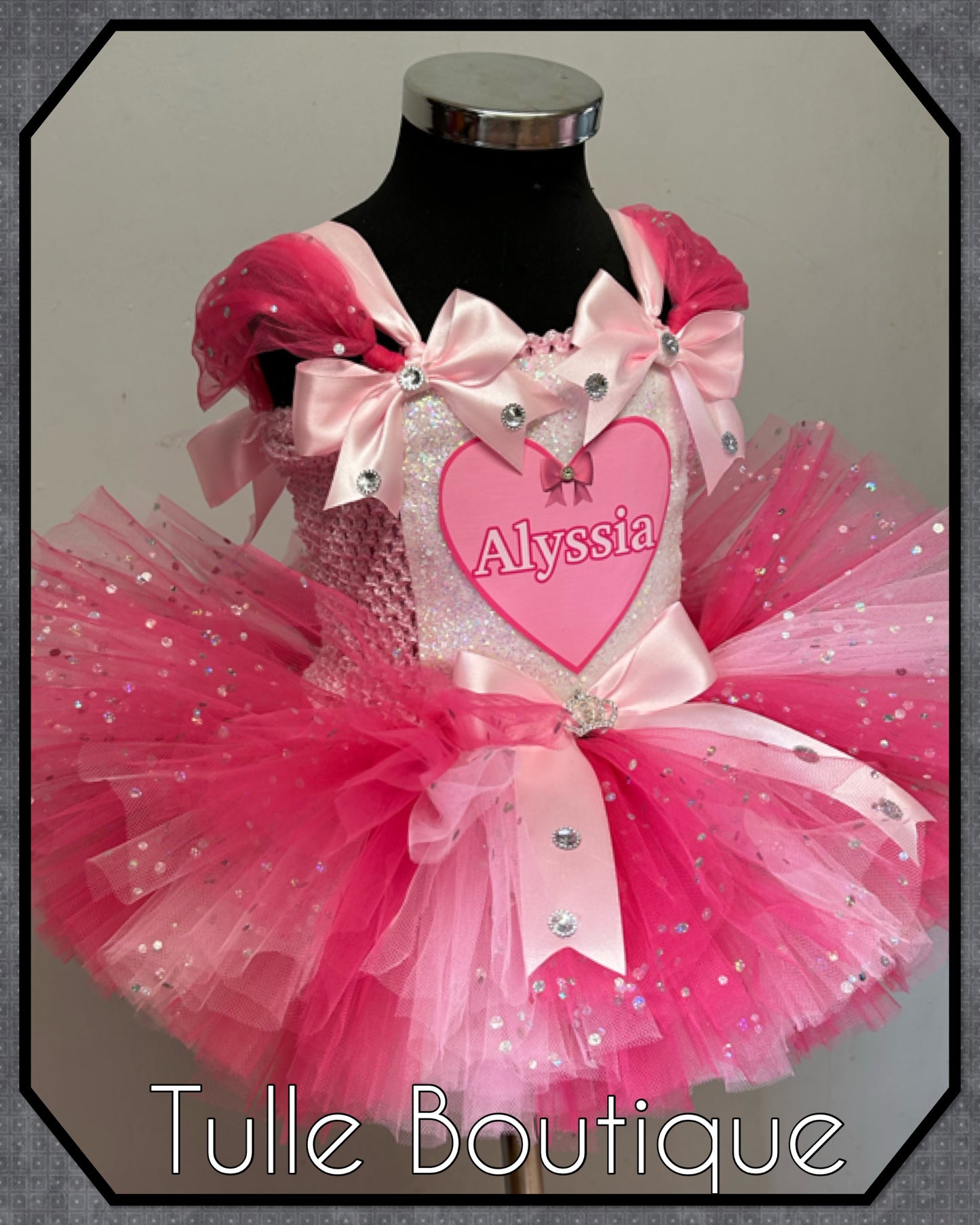 Girls toddlers personalised tutu dress birthday party outfit fancy dress costume