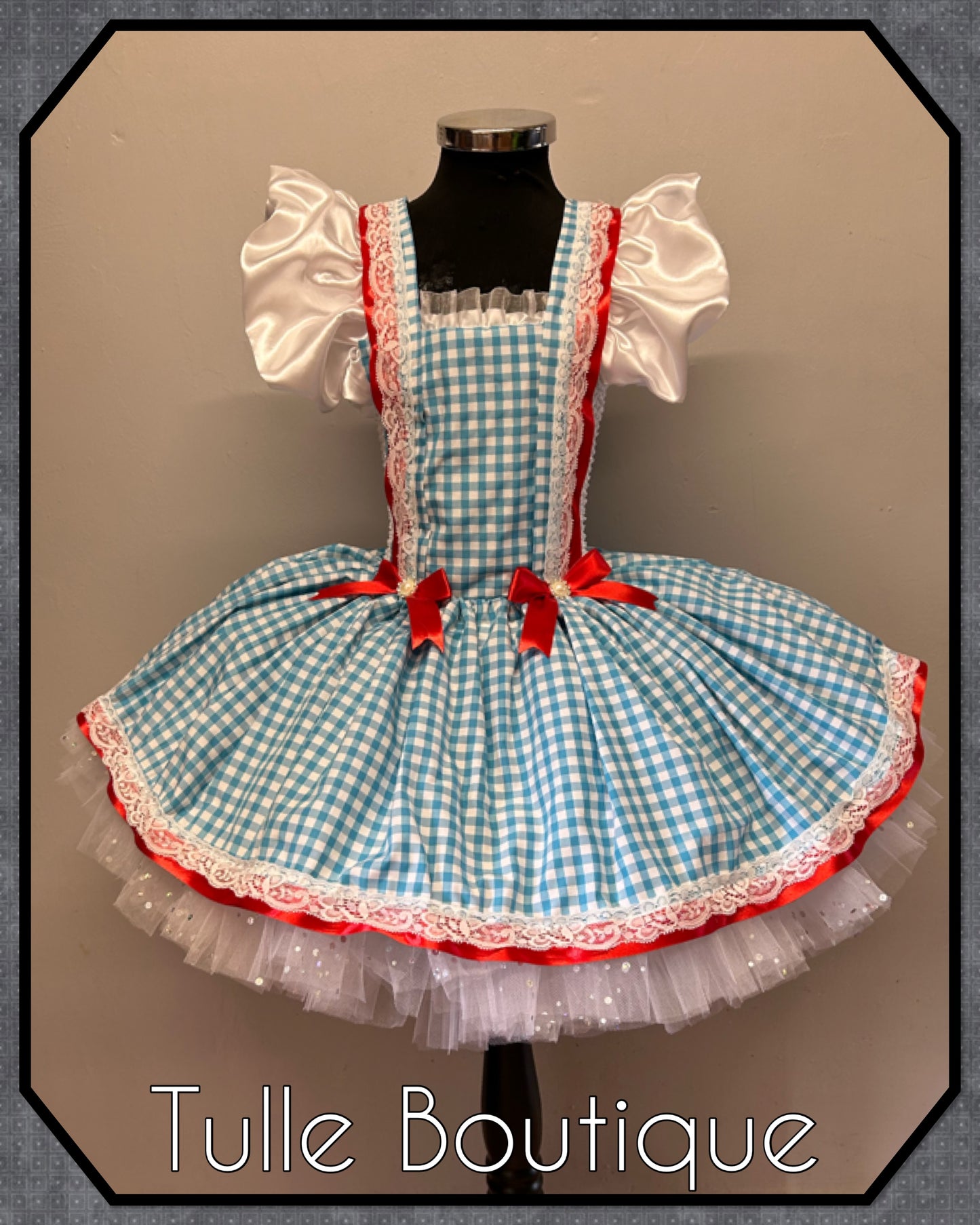 Girls Dorothy wizard of Oz tutu dress fancy dress costume outfit