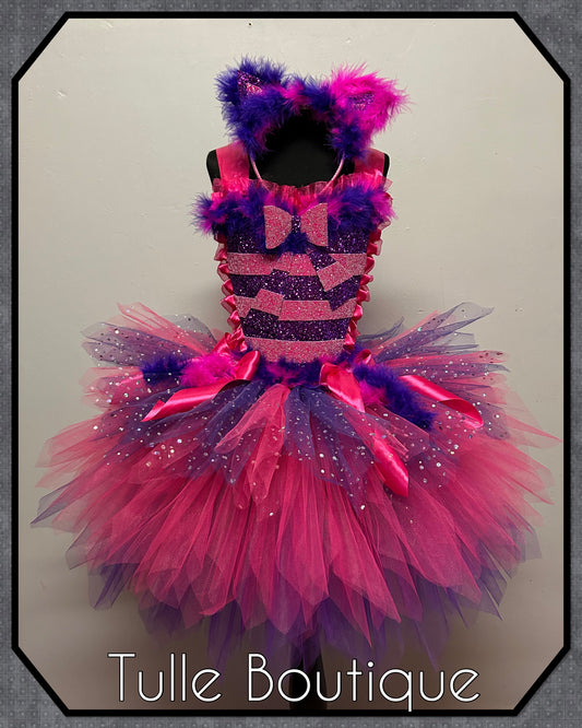 Girls Cheshire Cat world book day Alice in wonderland birthday party tutu dress