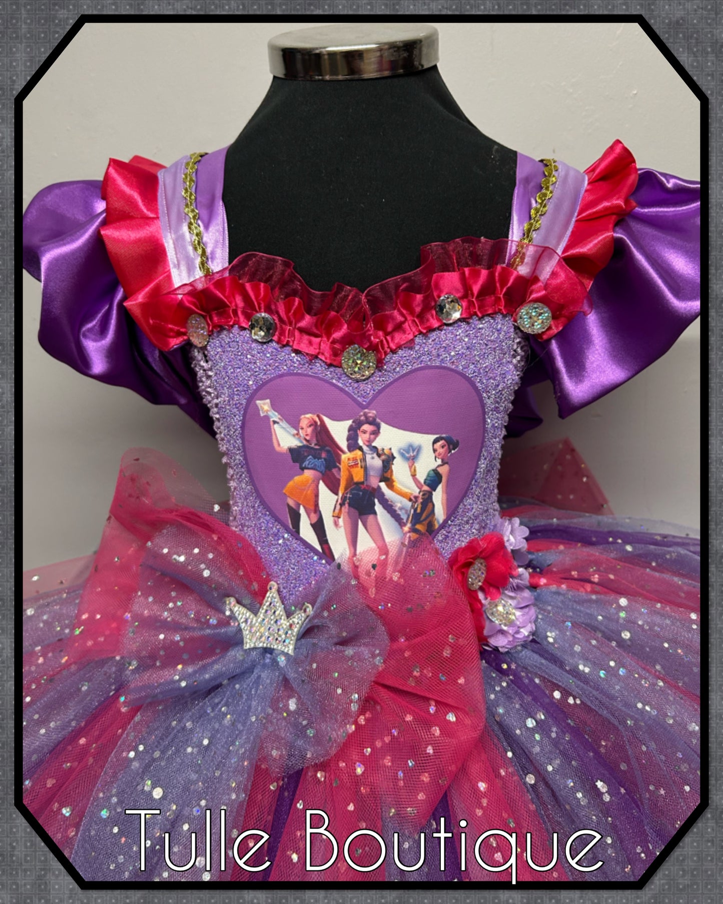 Girls K-Pop Demon Hunters princess ballgown tutu party dress up