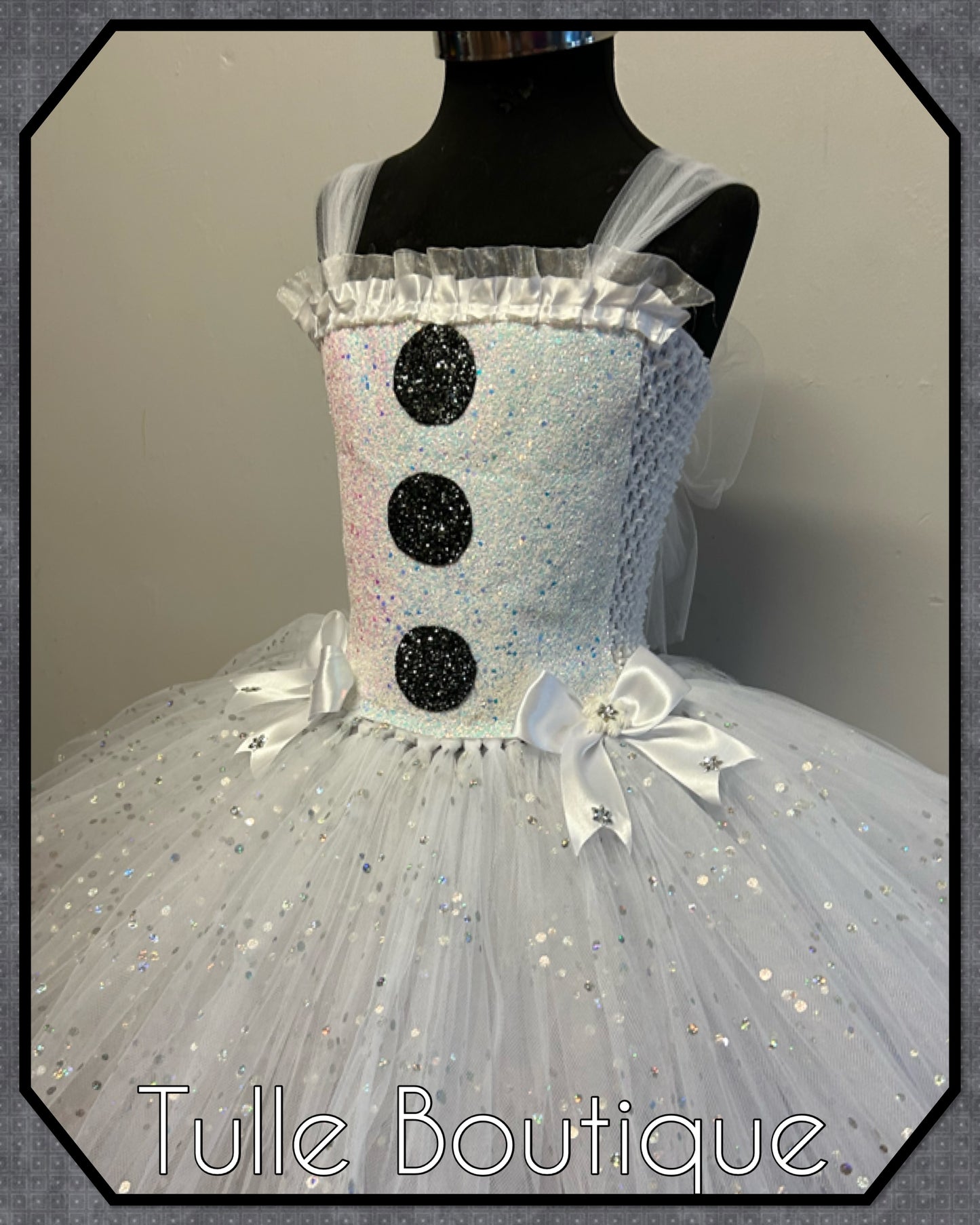 Girls Snowman Olaf Jack Frost costume Christmas tutu party dress