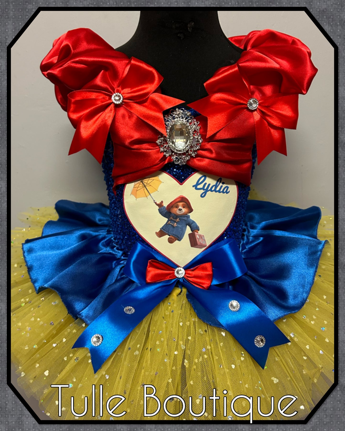 Girls Paddington bear costume ballgown tutu dress fancy dress