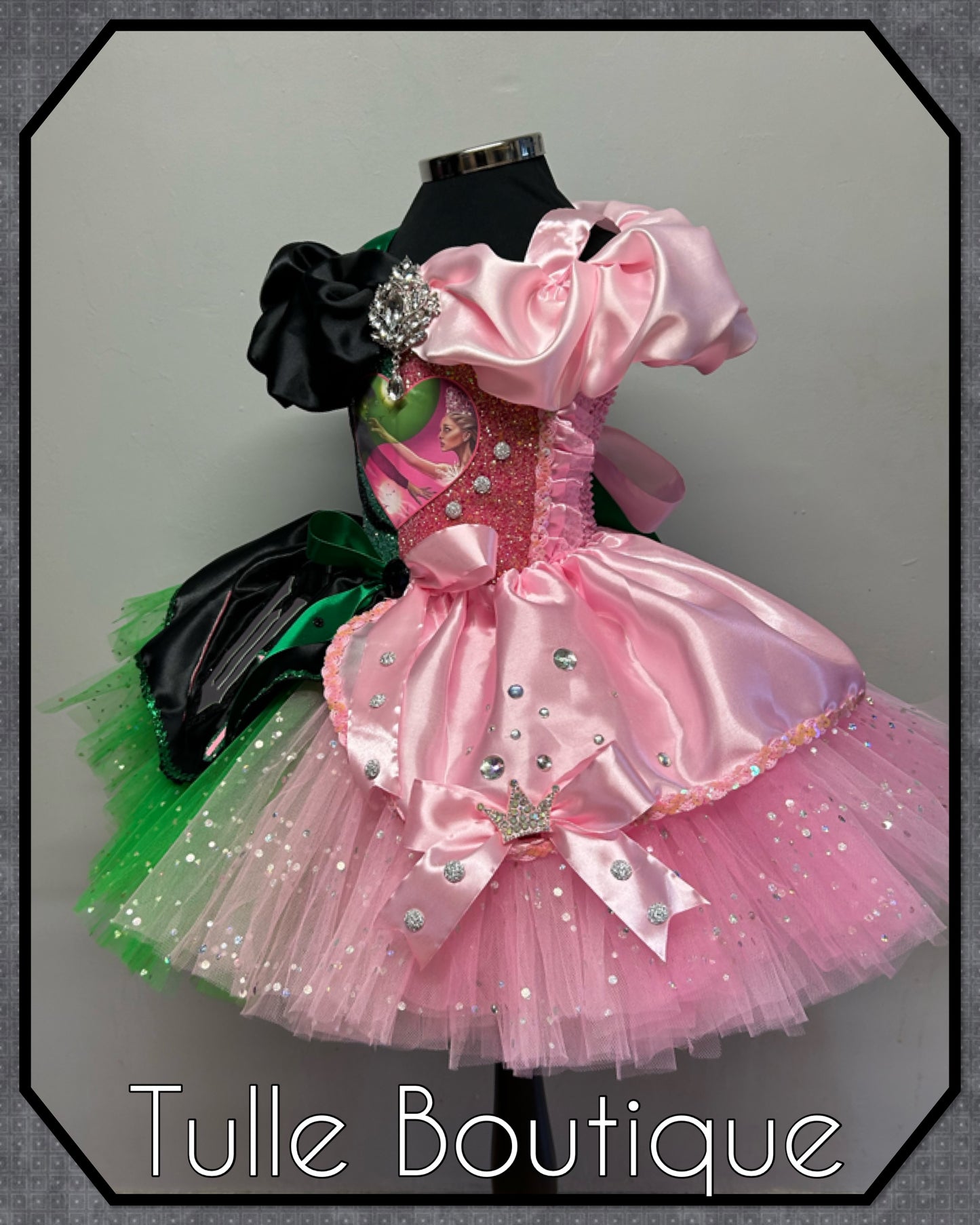 Girls Wicked Elphaba/Glinda ballgown tutu birthday party dress