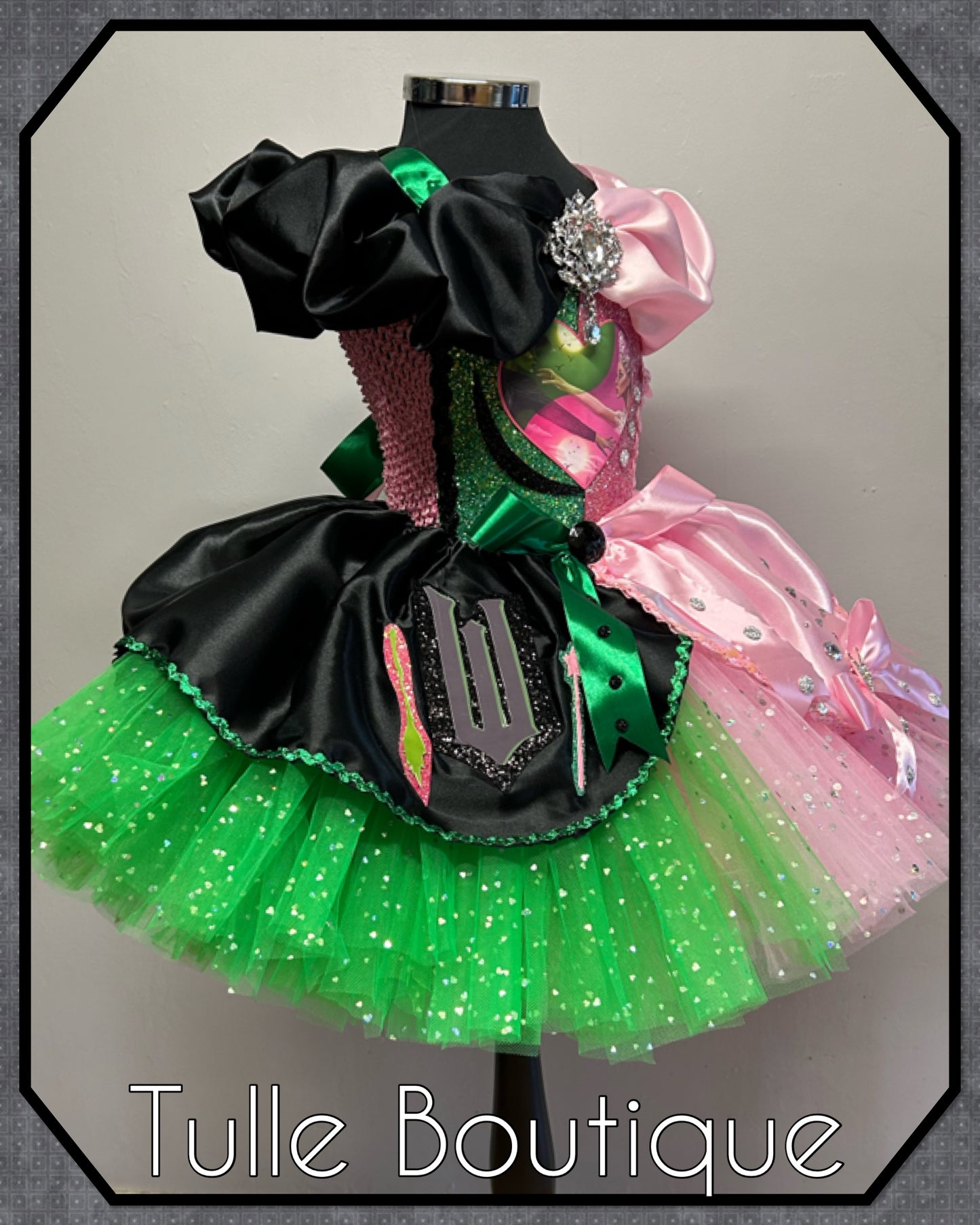 Girls Wicked Elphaba/Glinda ballgown tutu birthday party dress