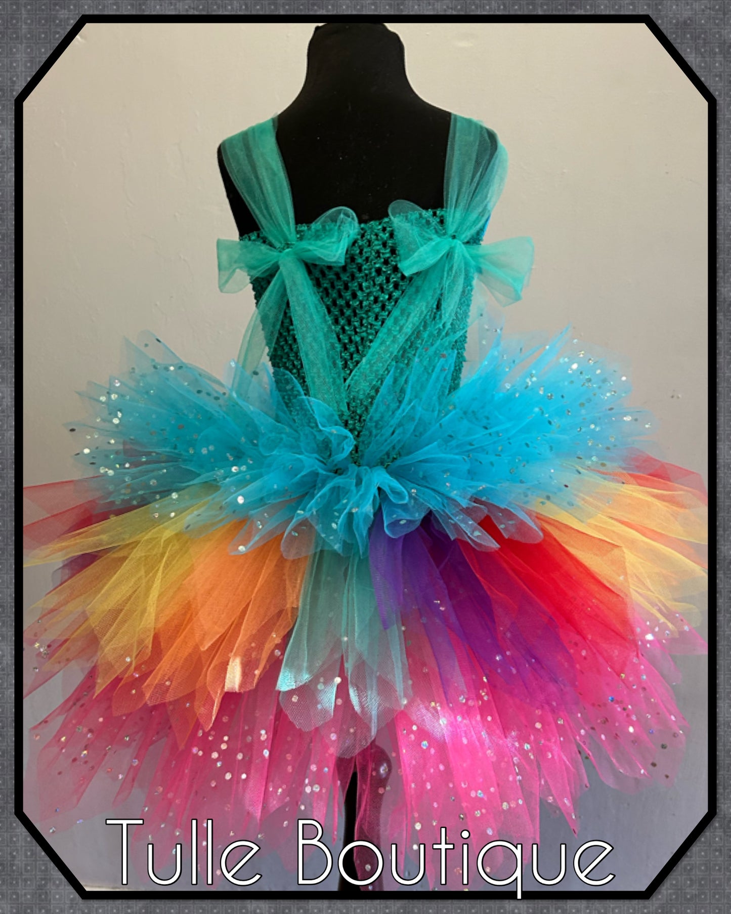 Jojo Siwa bow rainbow birthday party tutu dress