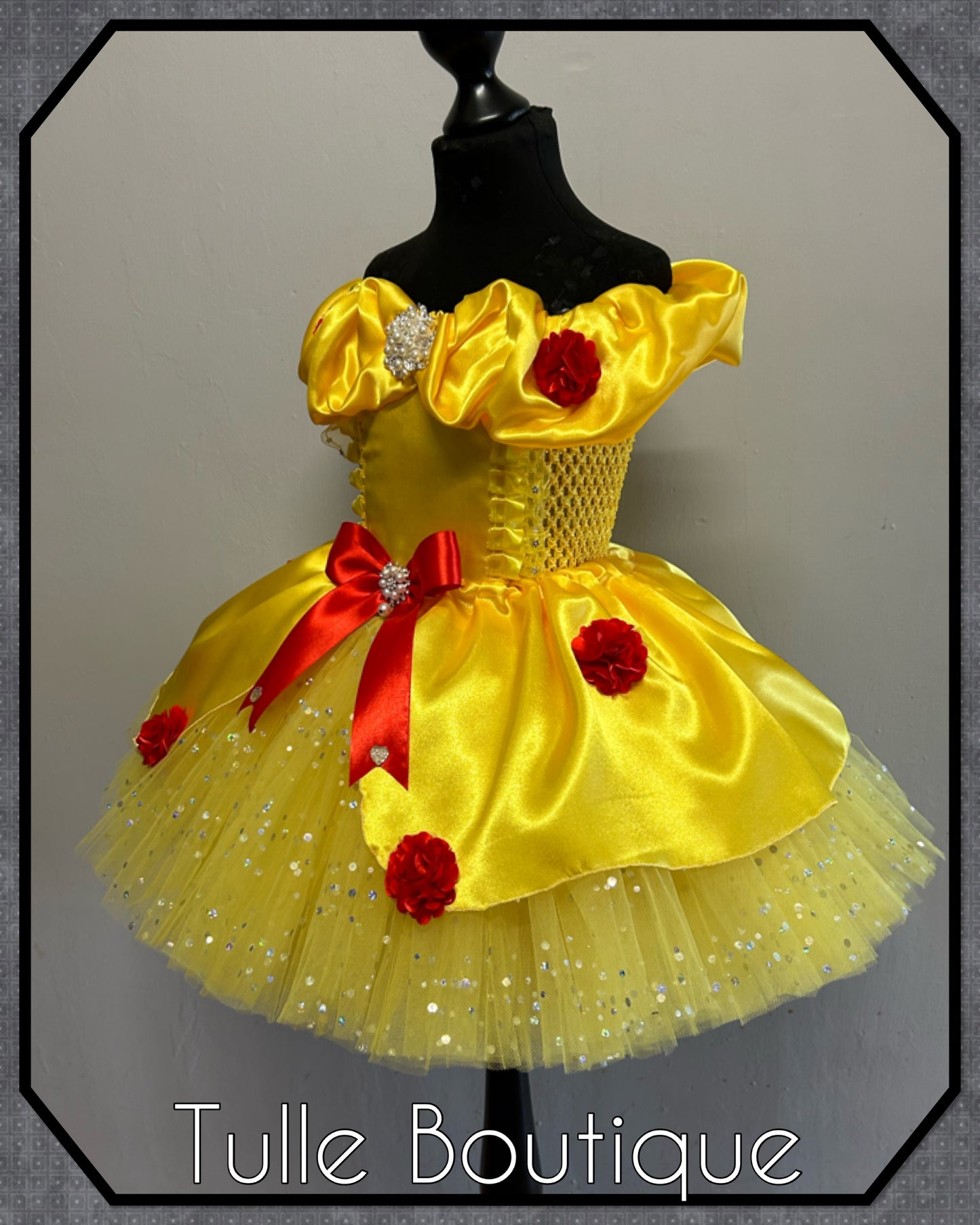 Beautiful princess Belle yellow ballgown tutu dress