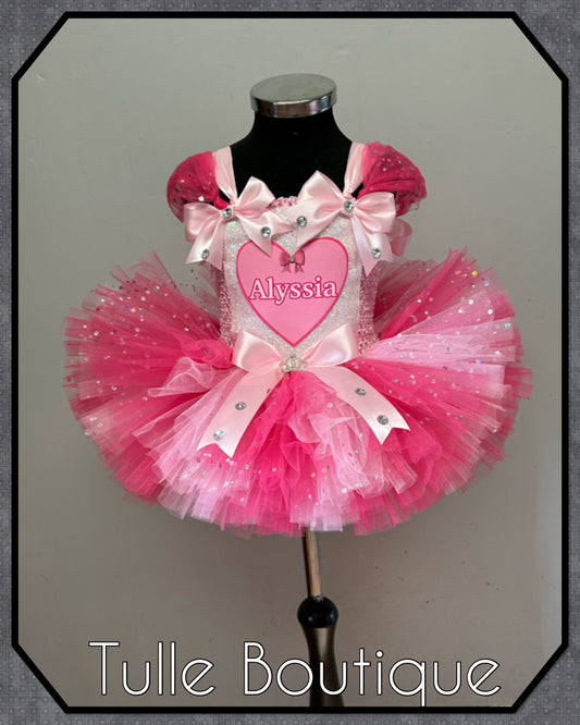 Girls toddlers personalised tutu dress birthday party outfit fancy dress costume