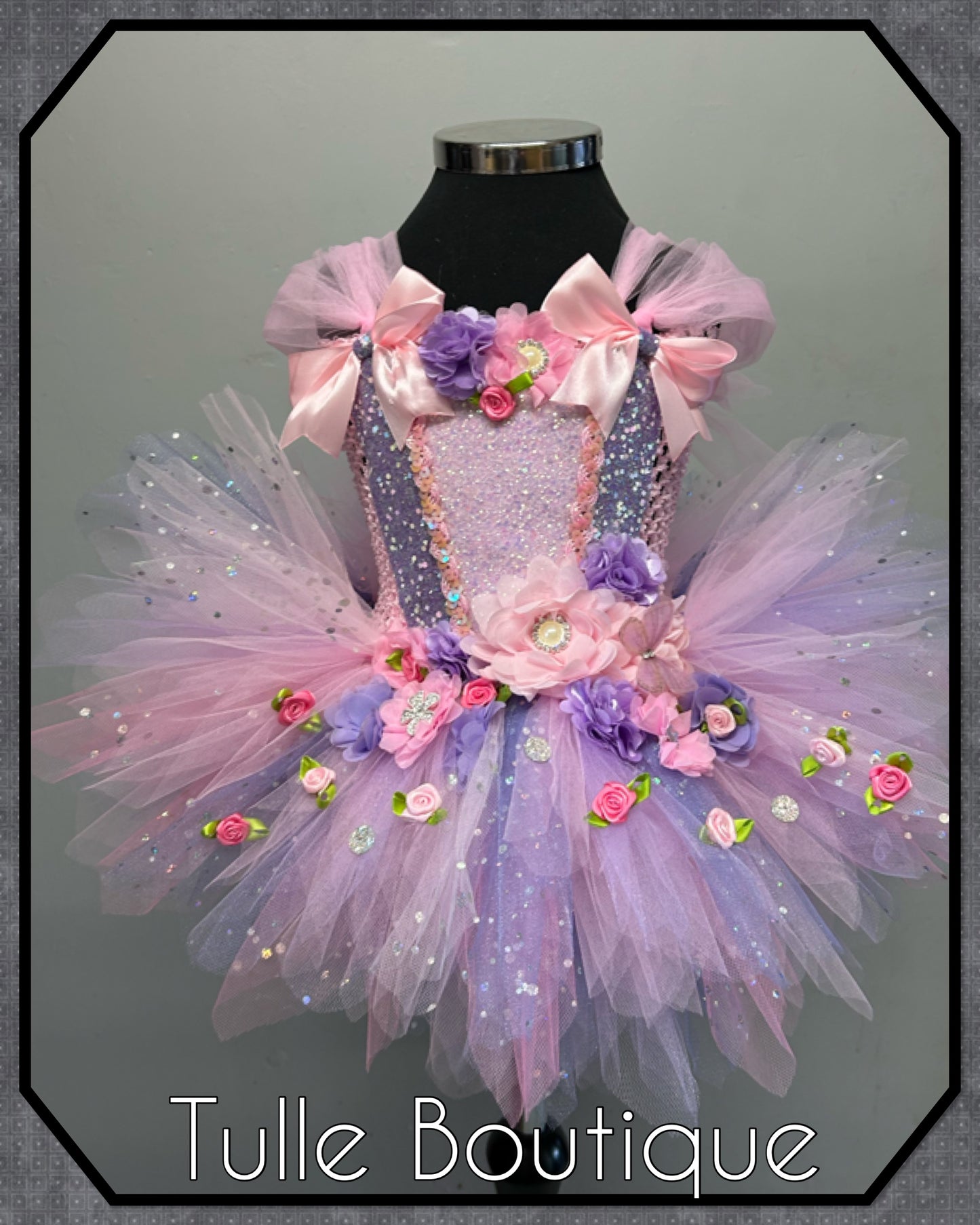 LANA. Girls toddlers pinks and lilac flower fairy princess tutu birthday party dress. Fairy first birthday.