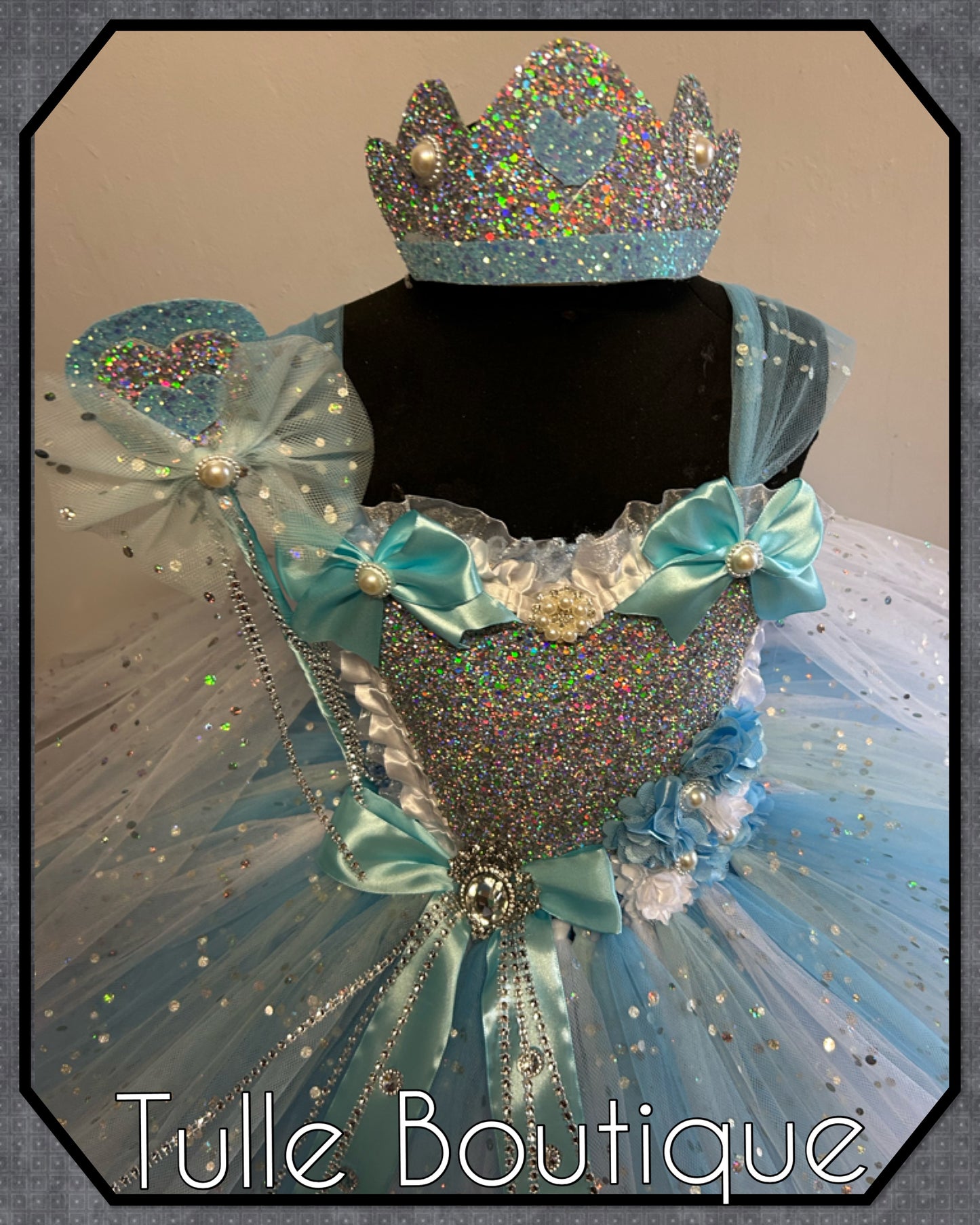 Girls Glitter Frozen Elsa birthday party princess tutu dress