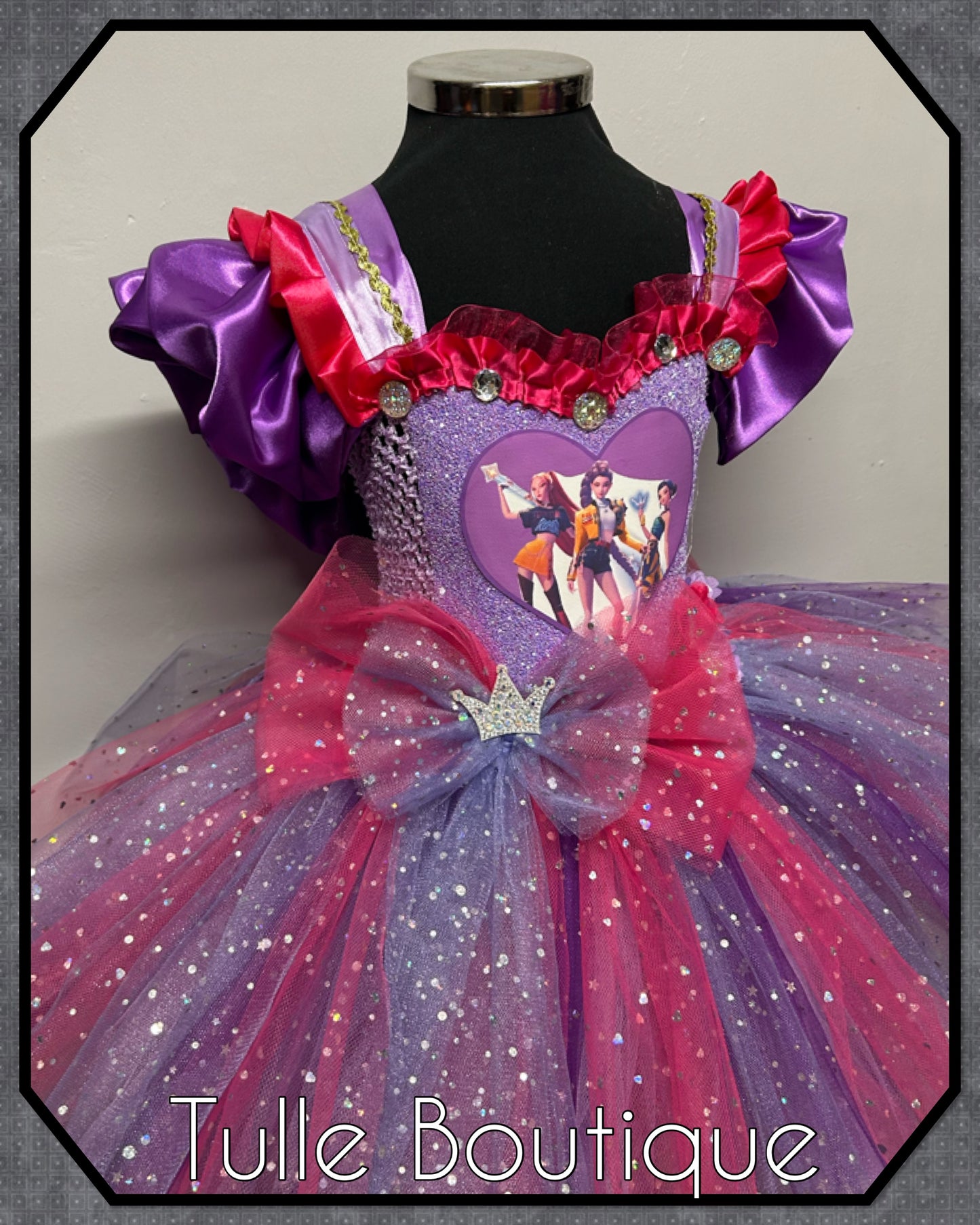 Girls K-Pop Demon Hunters princess ballgown tutu party dress up