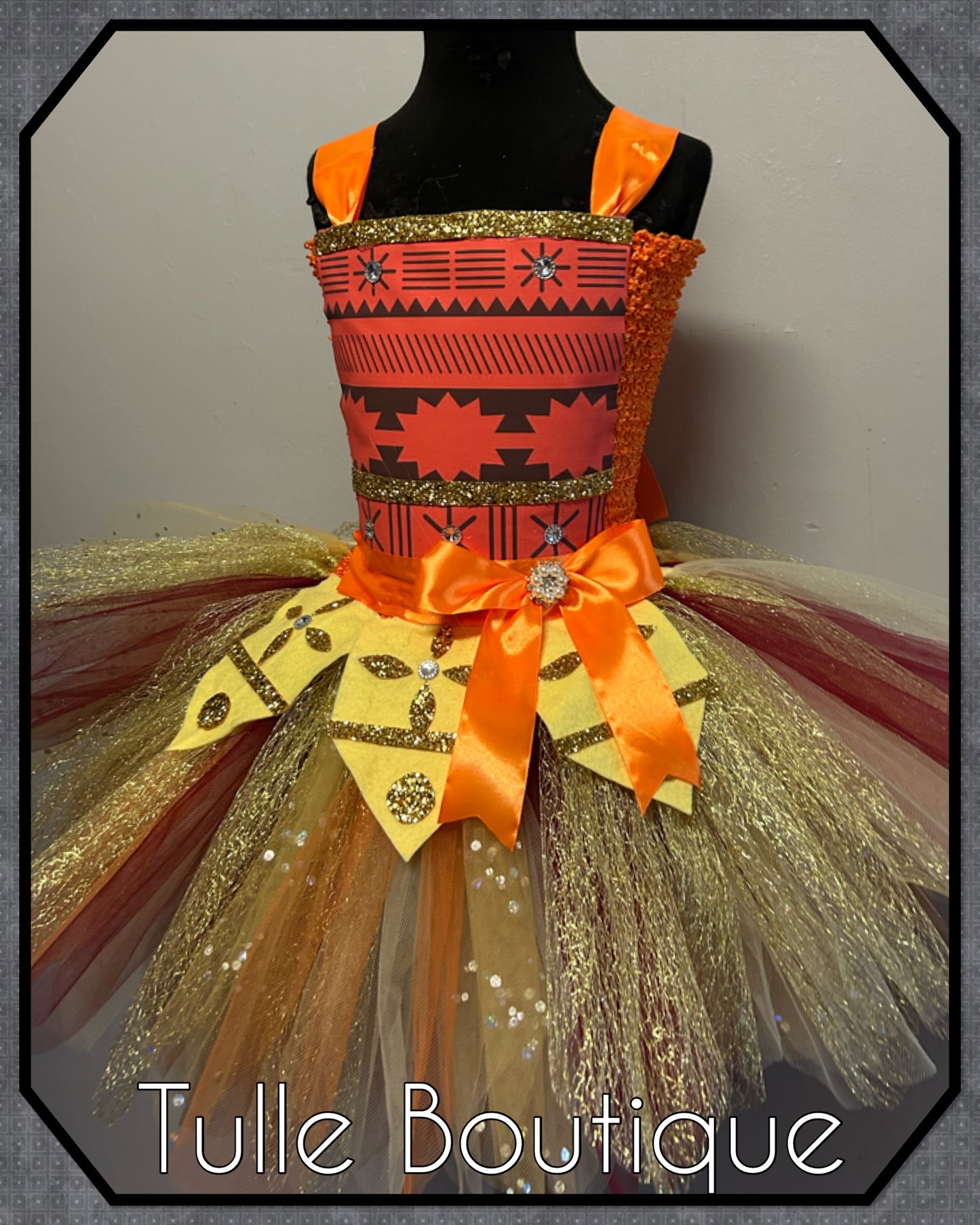 Hawaiian princess moana tutu birthday party dress