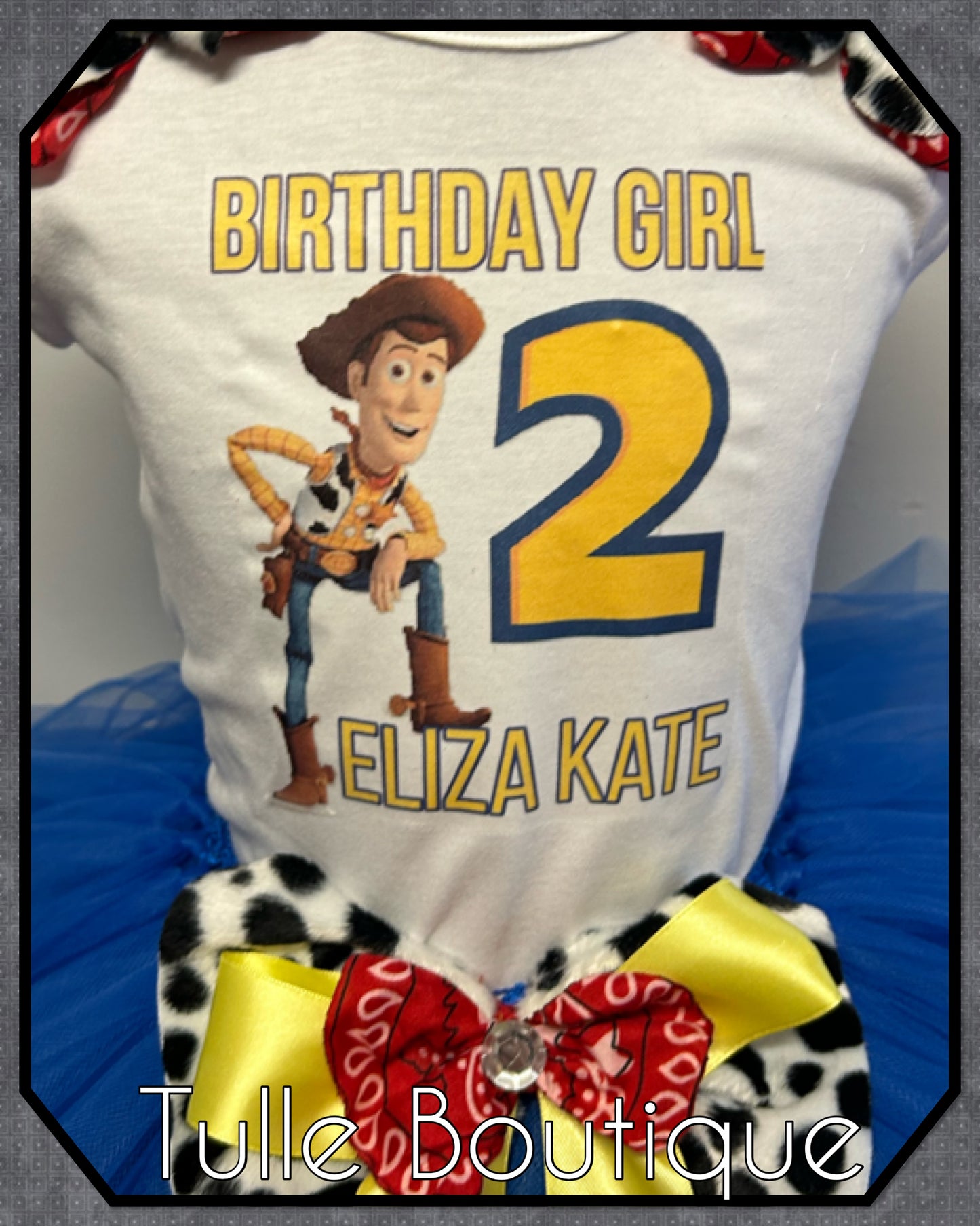 Girls Toy Story Woody cowgirl T-shirt and tutu birthday party outfit tutu dress