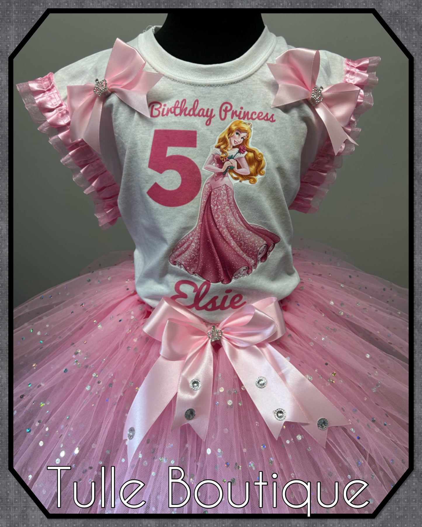 Princess Aurora sleeping beauty T-shirt and tutu birthday party outfit