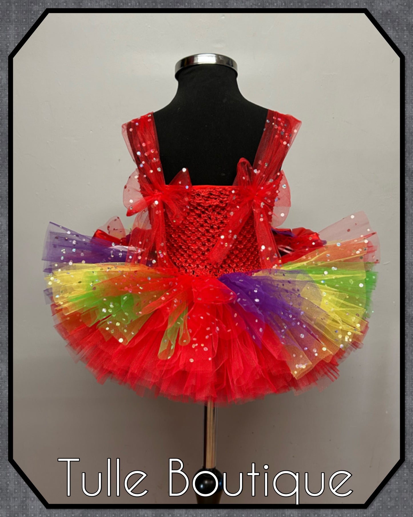 Girls Teletubbies personalized rainbow birthday tutu dress