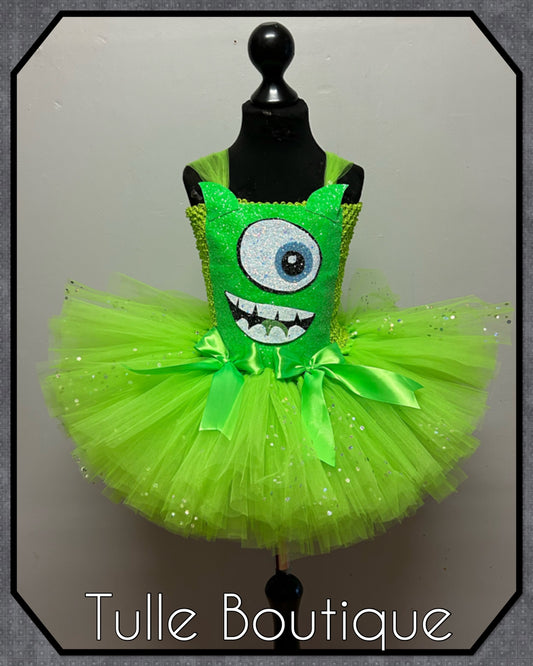 Girls Monsters Inc Mike costume Halloween birthday world book tutu dress