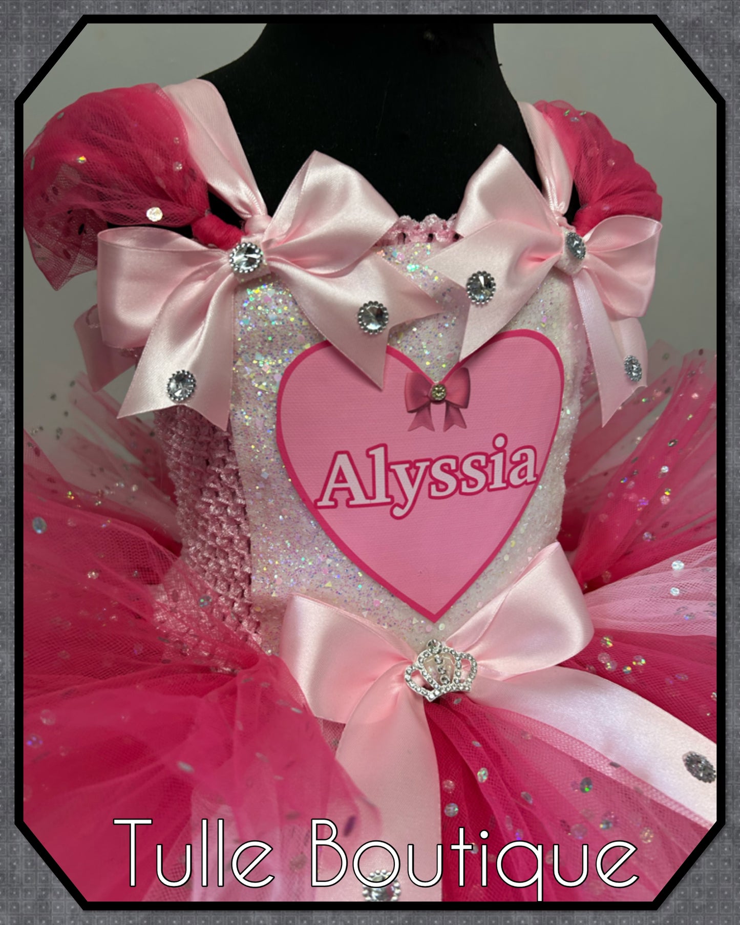 Girls toddlers personalised tutu dress birthday party outfit fancy dress costume