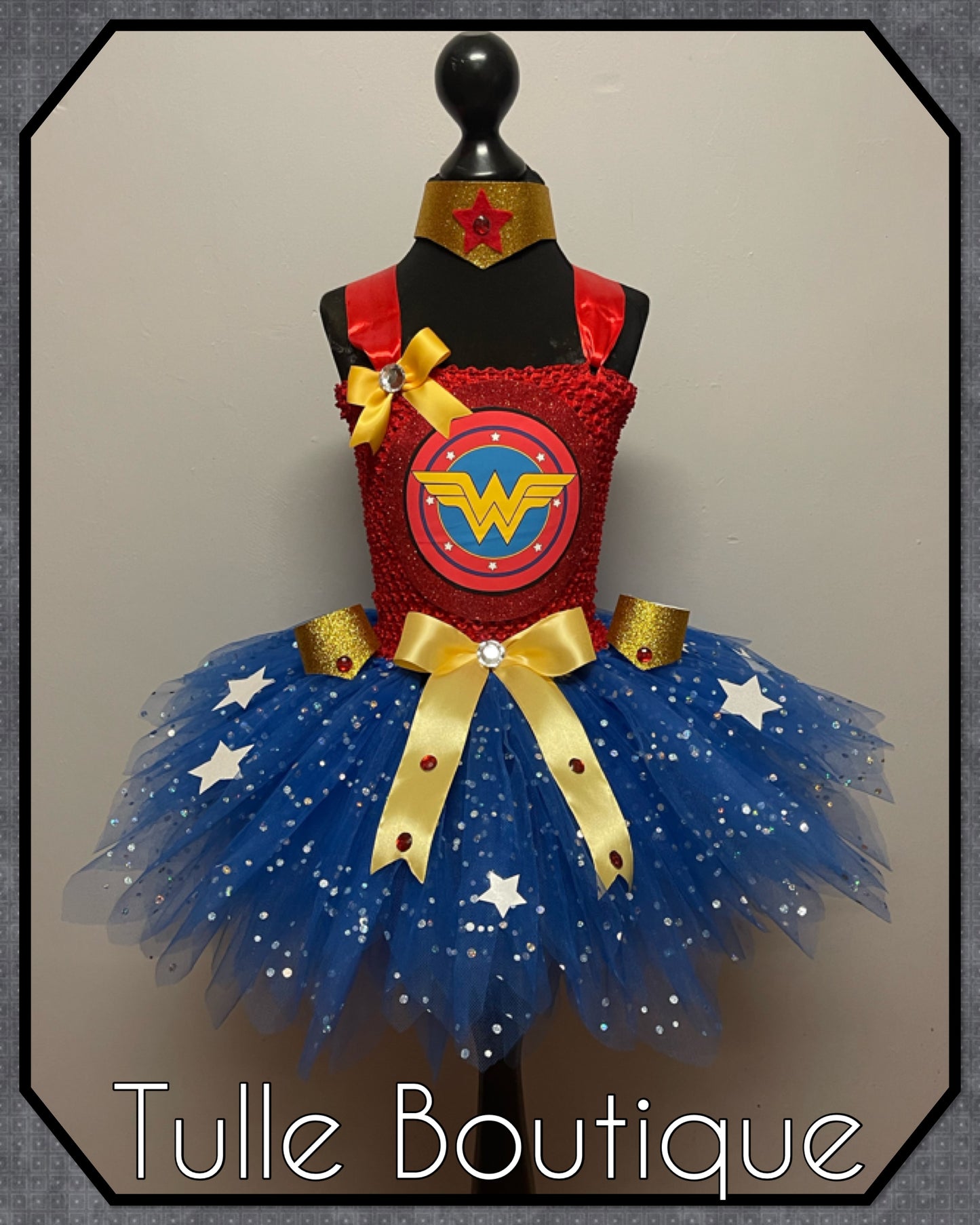 Girls Wonder Woman superhero tutu dress birthday party fancy dress costume