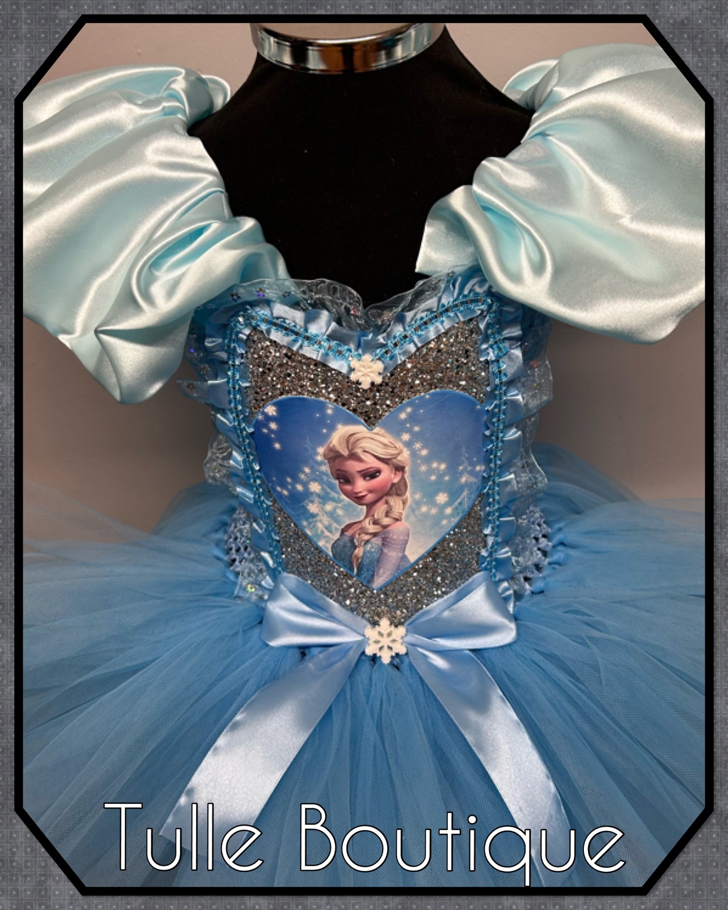 Girls Princess sky blue Frozen Elsa ballgown birthday tutu dress