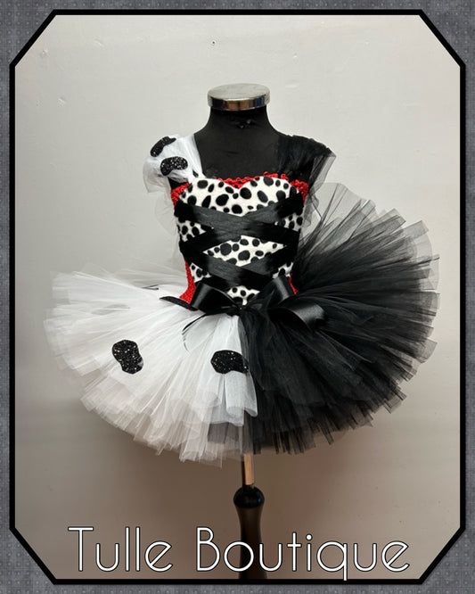 Girls Cruella Deville tutu birthday party fancy dress costume