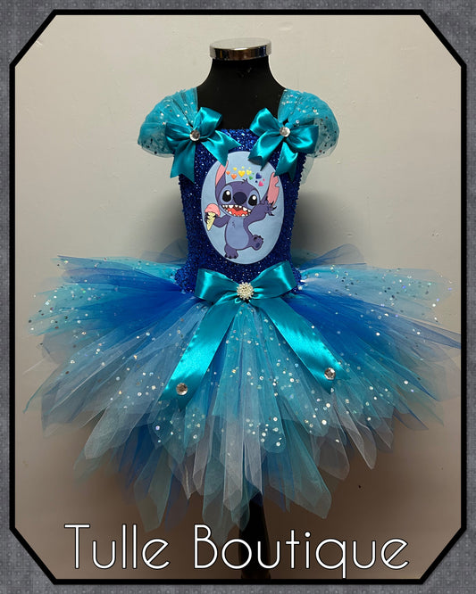 Girls Stitch birthday party tutu dress fancy dress costume