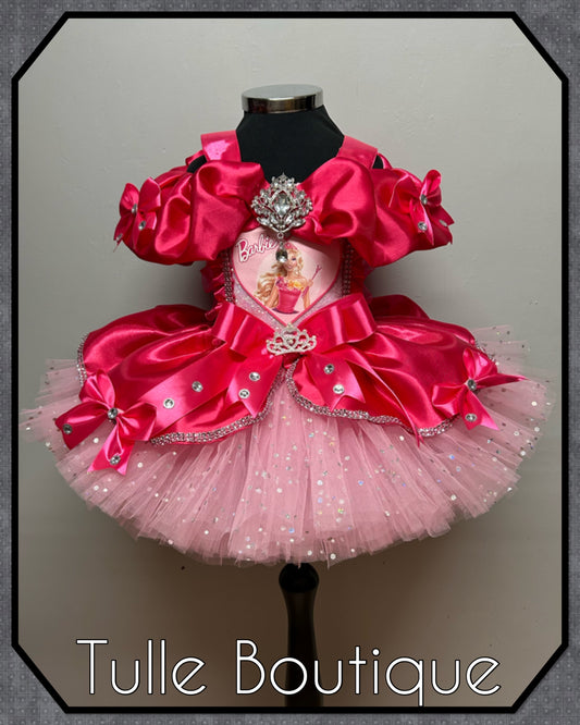 Girls hotpink Barbie girl ballgown tutu birthday party dress