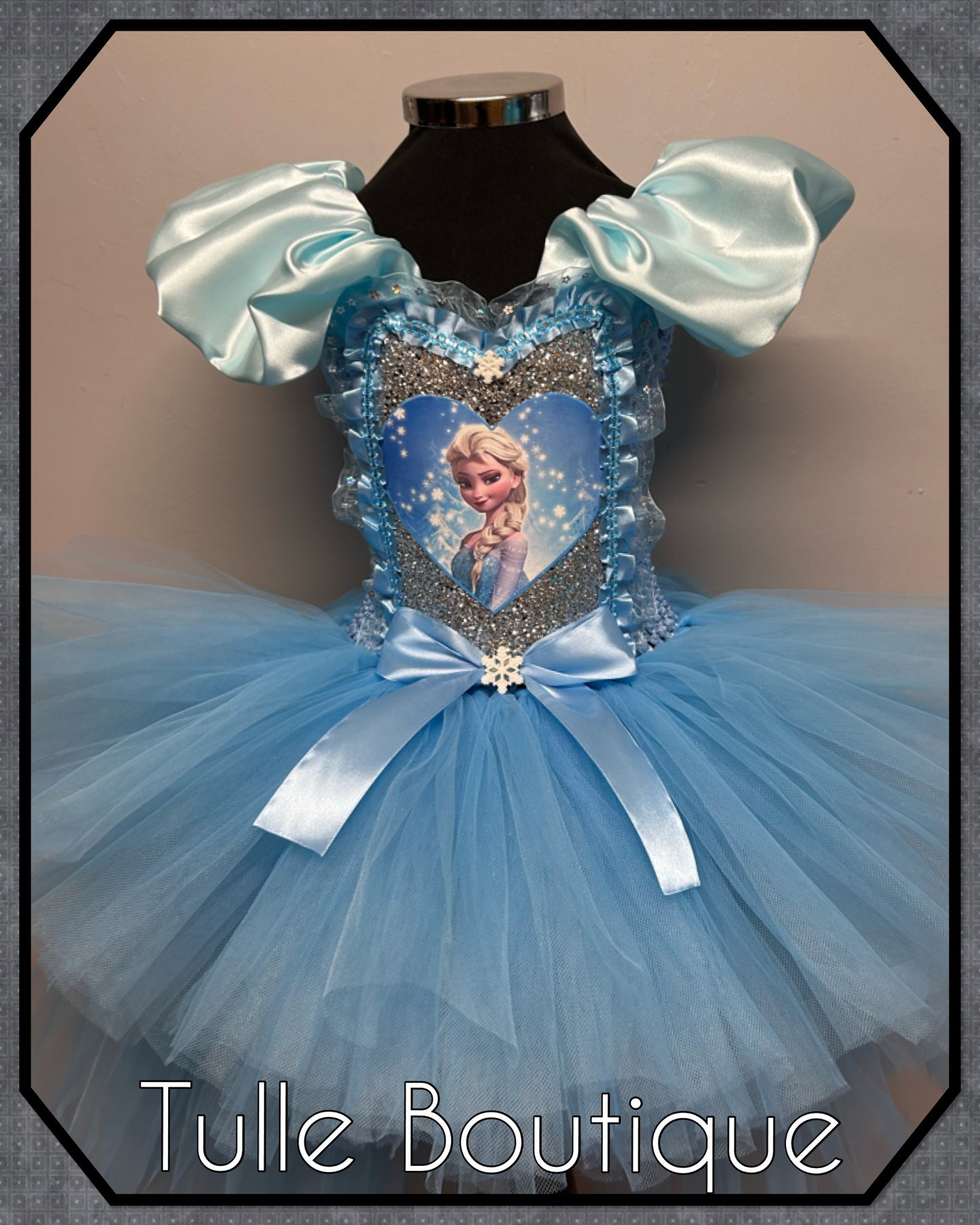 Girls Princess sky blue Frozen Elsa ballgown birthday tutu dress