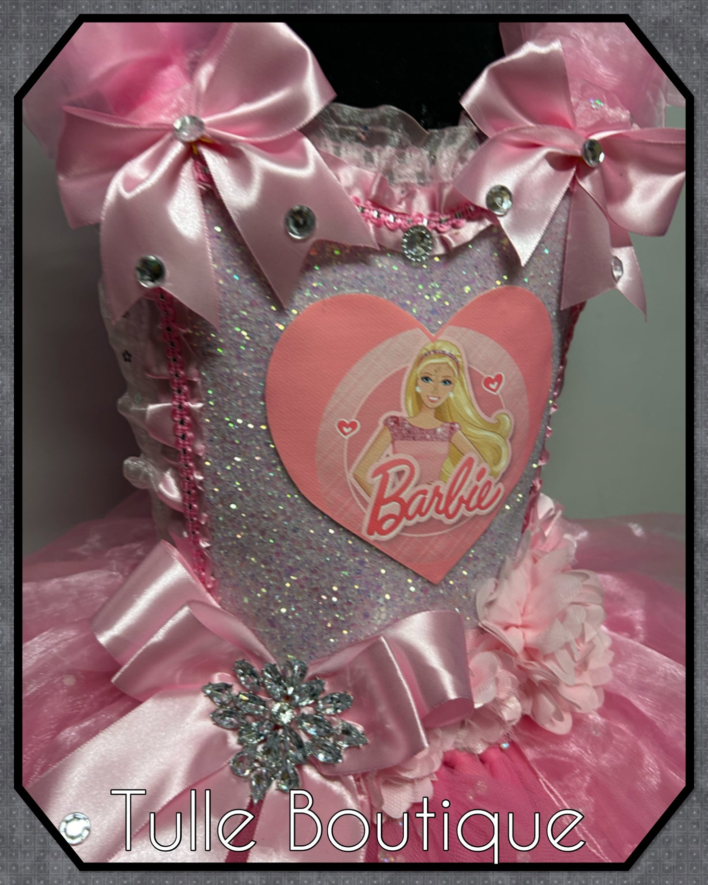 Girls Pink Barbie tutu dress birthday outfit fancy dress costume