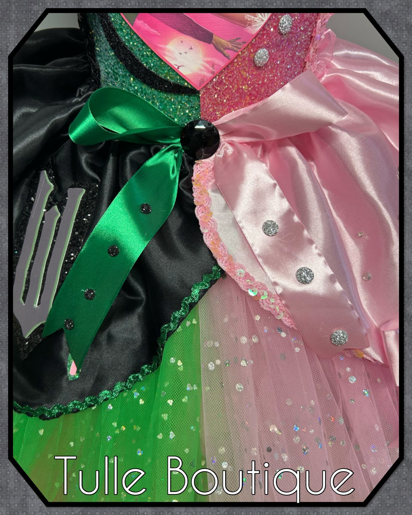 Girls Wicked Elphaba/Glinda ballgown tutu birthday party dress