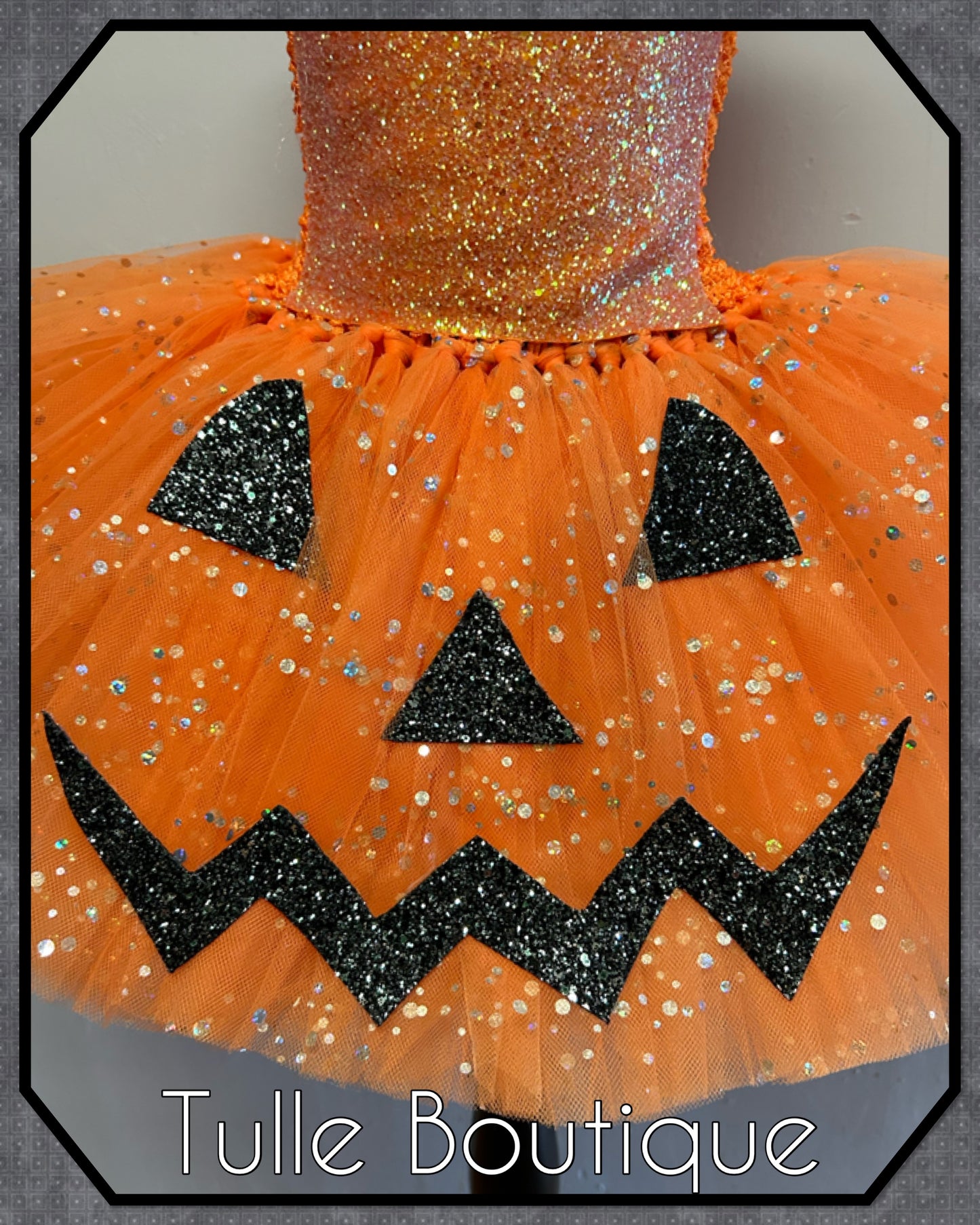 Girls Pumpkin glitter Halloween costume birthday tutu dress