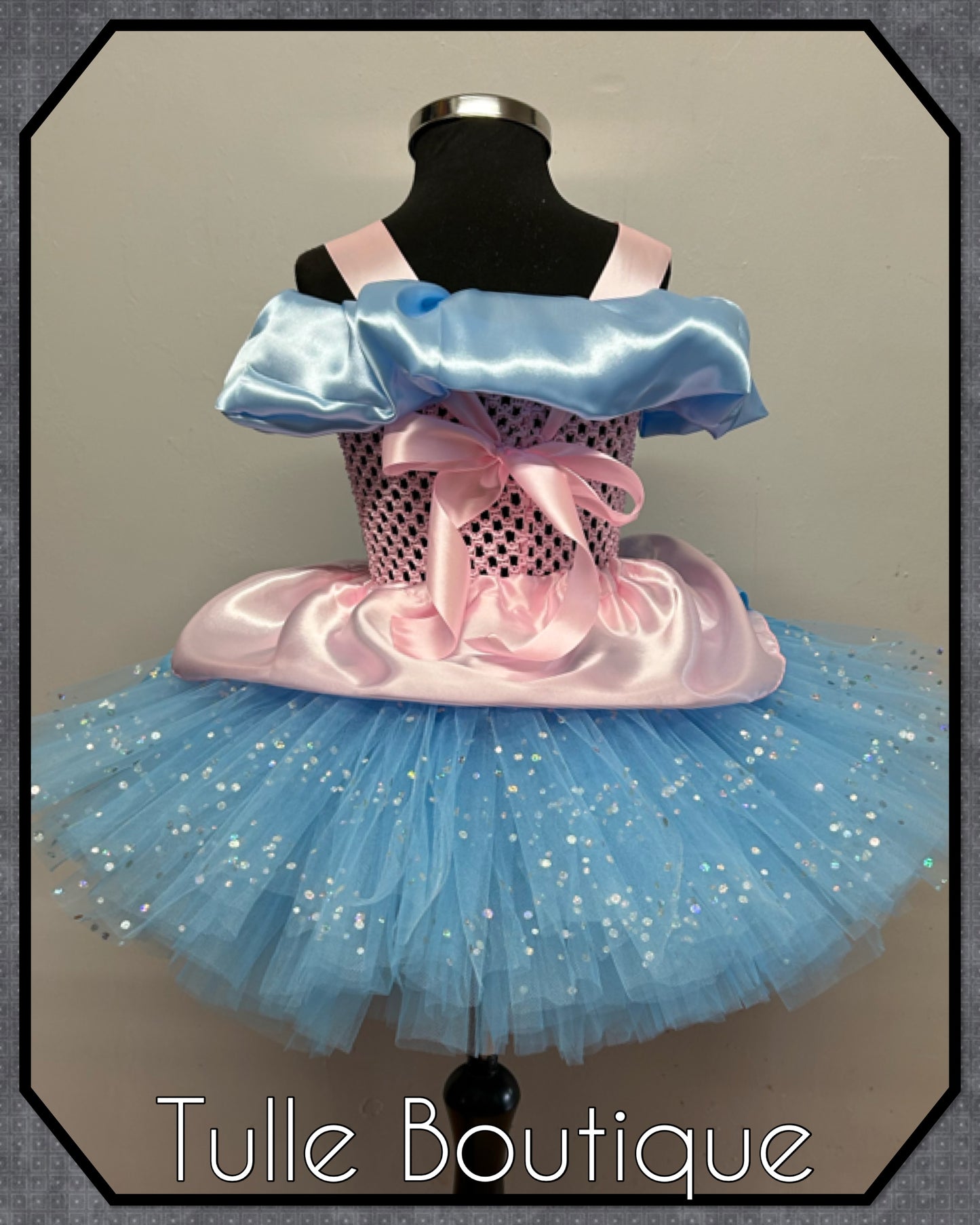 Cinderella princess pink and blue ballgown tutu dress