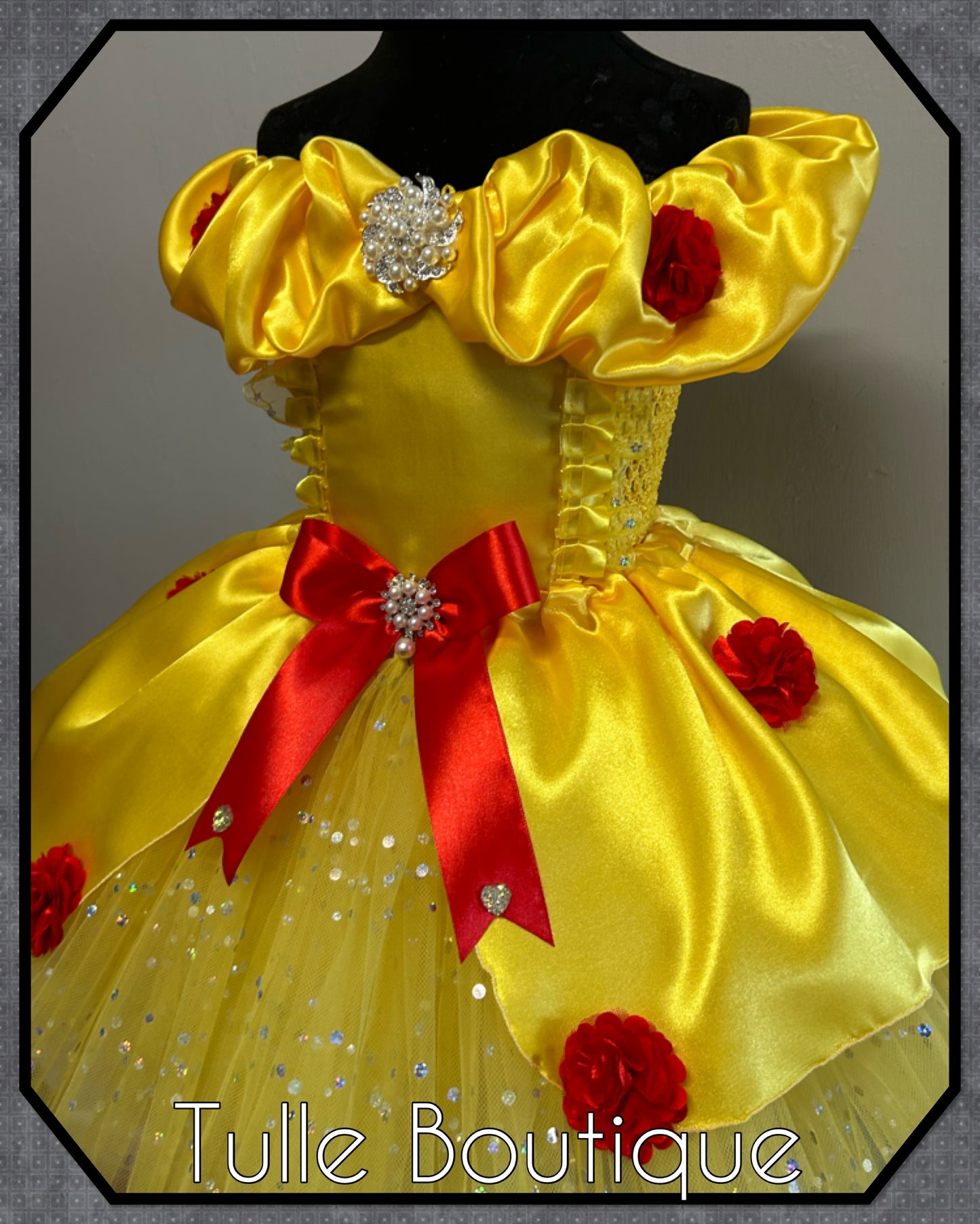 Beautiful princess Belle yellow ballgown tutu dress