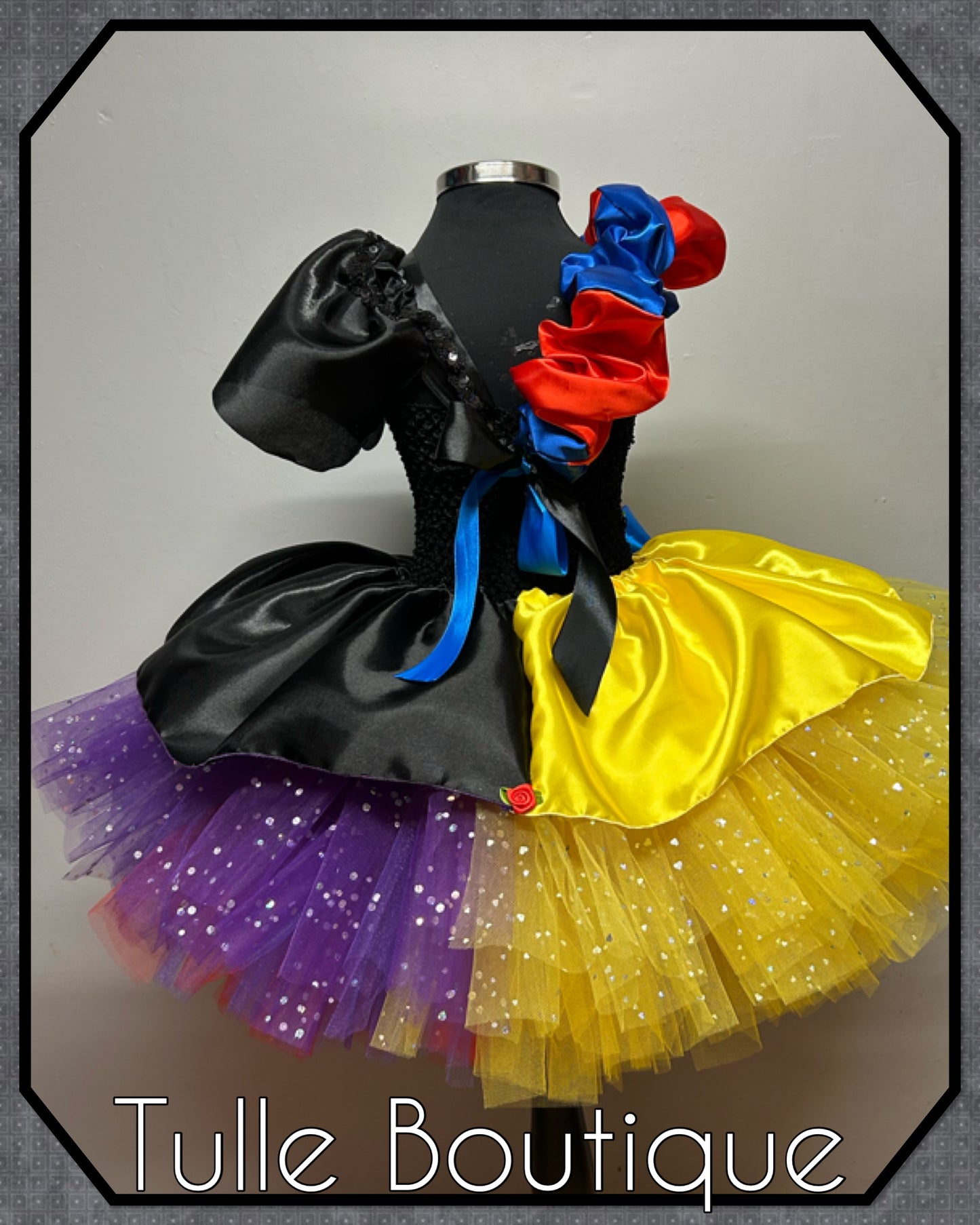 Girls Toddlers half and half ballgown Snow White and Evil Queen tutu dress fancy dress costume